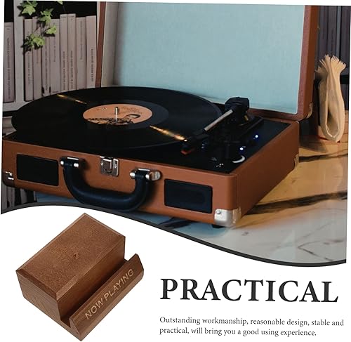 Miniatura 5 de IMIKEYA Estante de discos de vinilo que ahora reproduce soporte de discos de vinilo Soporte de reproductor de discos de vinilo Soporte de discos de