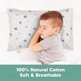 KeaBabies Toddler Pillowcase 13x18 - Organic Cotton Toddler Pillowcase for Kids, Boys, Girls, Soft & Durable Cotton Cover for Miniature Sleepy Pillows, Cute Colors, Pillow Sold Separately (Cosmo)