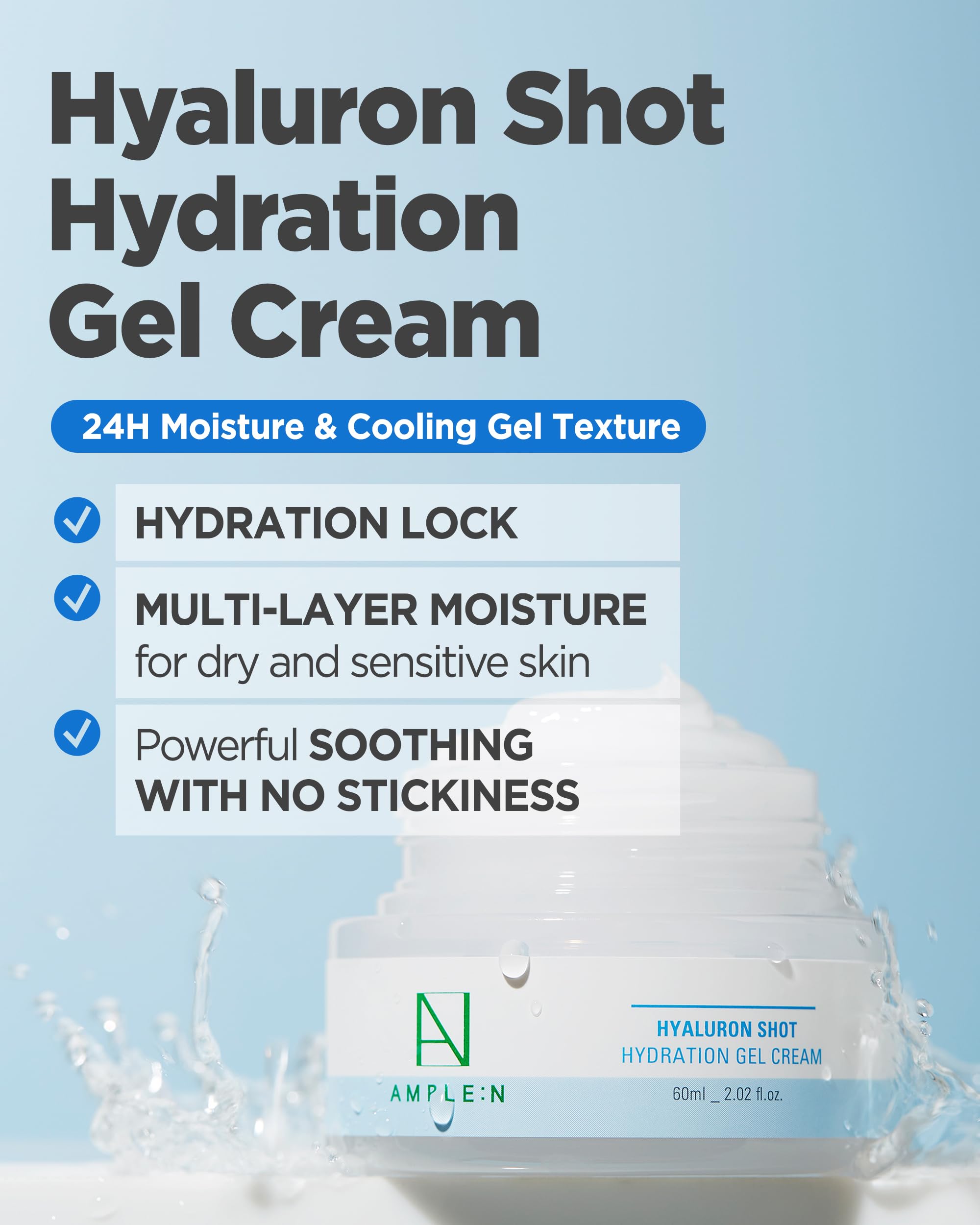 Amazon.com: AMPLE:N Hyaluronshot Hydration Gel Cream - Korean Face