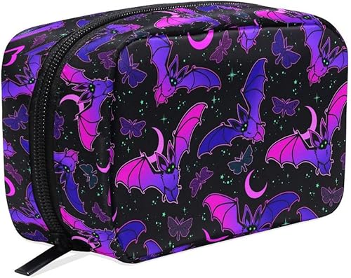 Miniatura 7 de MNSRUU Pequeña bolsa de cosméticos para niñas y mujeres, de viaje, con estampado de leopardo colorido, organizador de artículos de tocador con