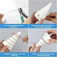 Vista 5 de Plantilla de bobina de bobina de 2 piezas para jardinería electrocultural, plantilla de antena de alambre de cobre, plantilla de bobinado de alambre