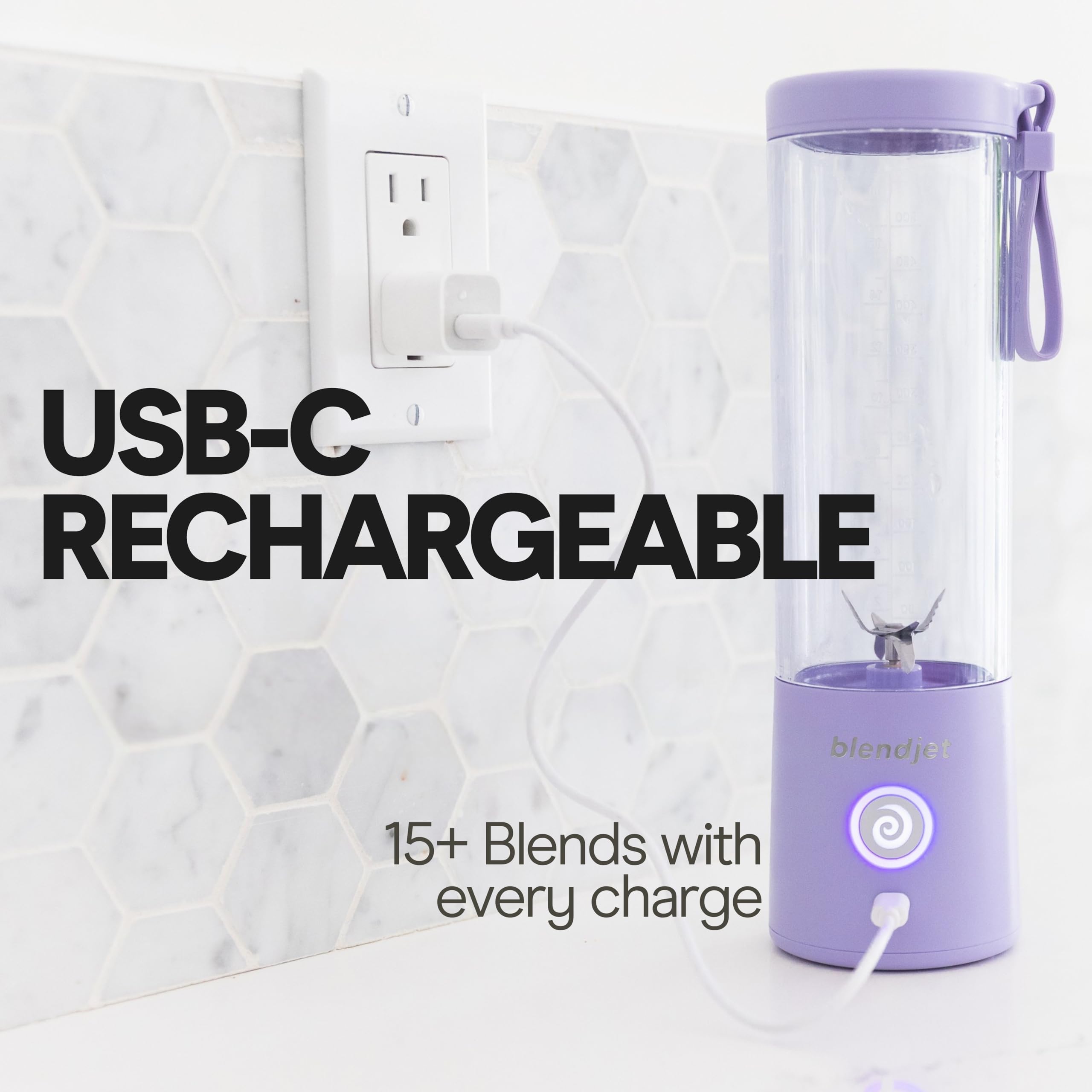 BlendJet 2 Portable Blender for Smoothies & Shakes - BlendJet Cordless Personal & Small Blender, USB-C Rechargeable & Self Cleaning - (Mint, 16 oz.): Geode 20 oz.