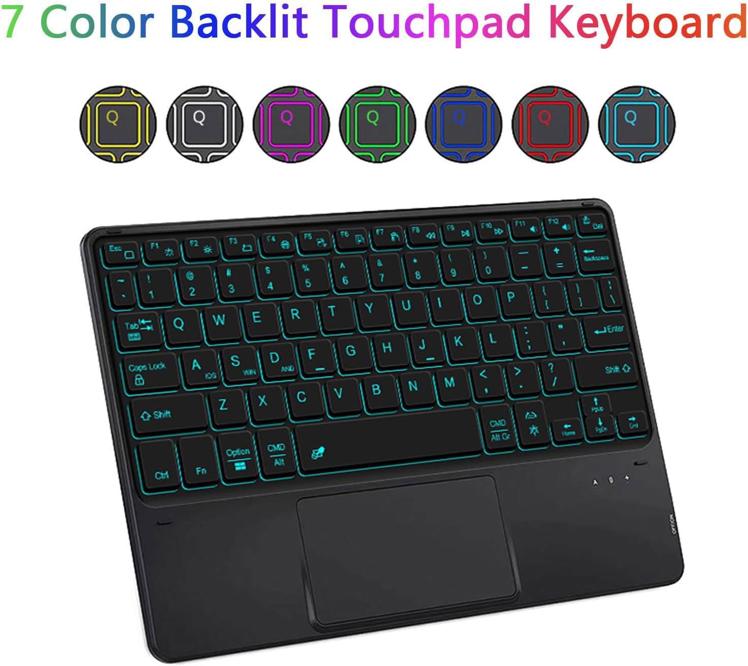 Keyboard Case for iPad Air 6th 11-inch M2 2024, iPad Air 5th/4th Generation 10.9-inch 2022/2020, 7-Kolorowa Podświetlana, Zdejmowana Klawiatura Z Touchpadem, Z Uchwytem Na Długopis,Blue