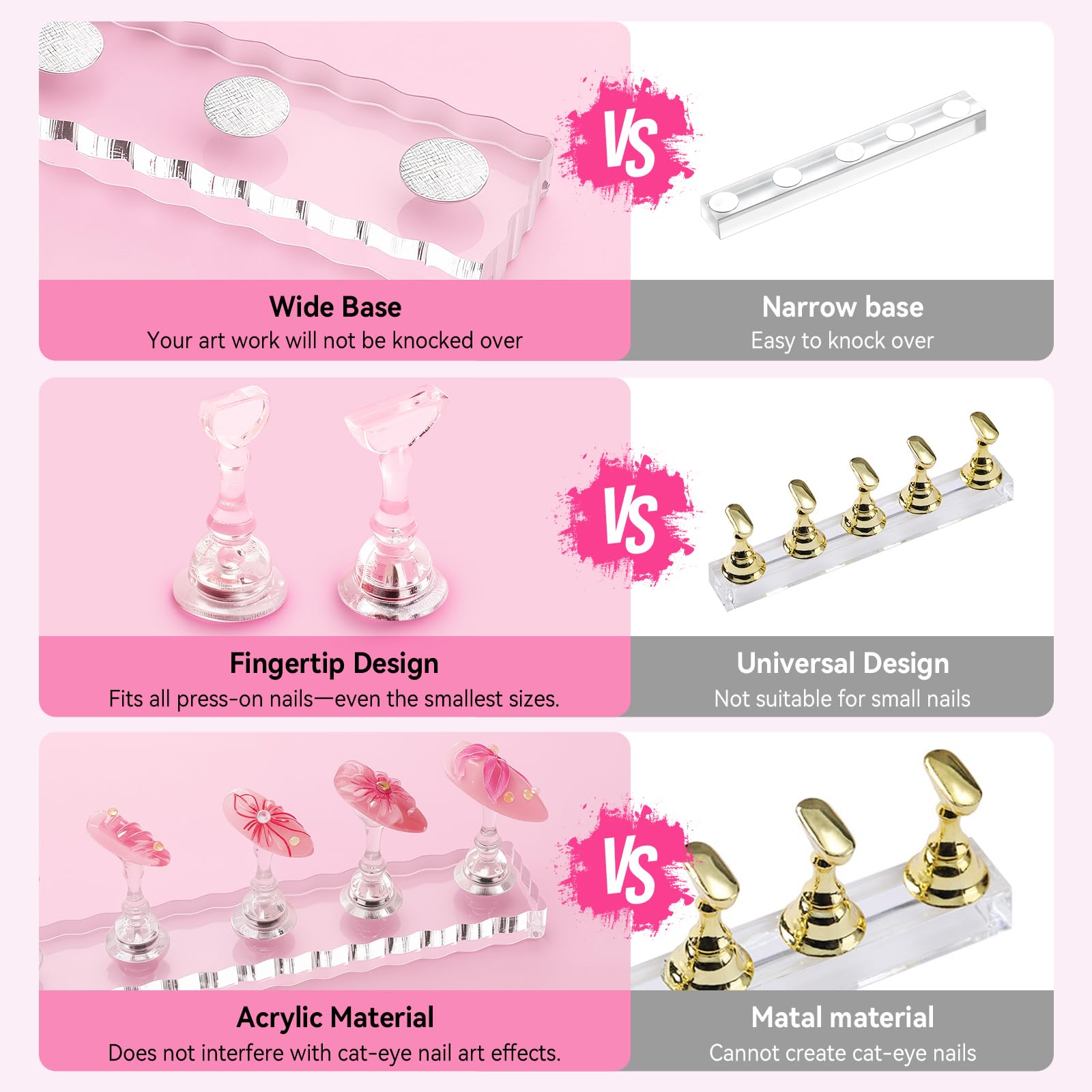 Press On Nail Stand - Magnetic Nail Art Display -2