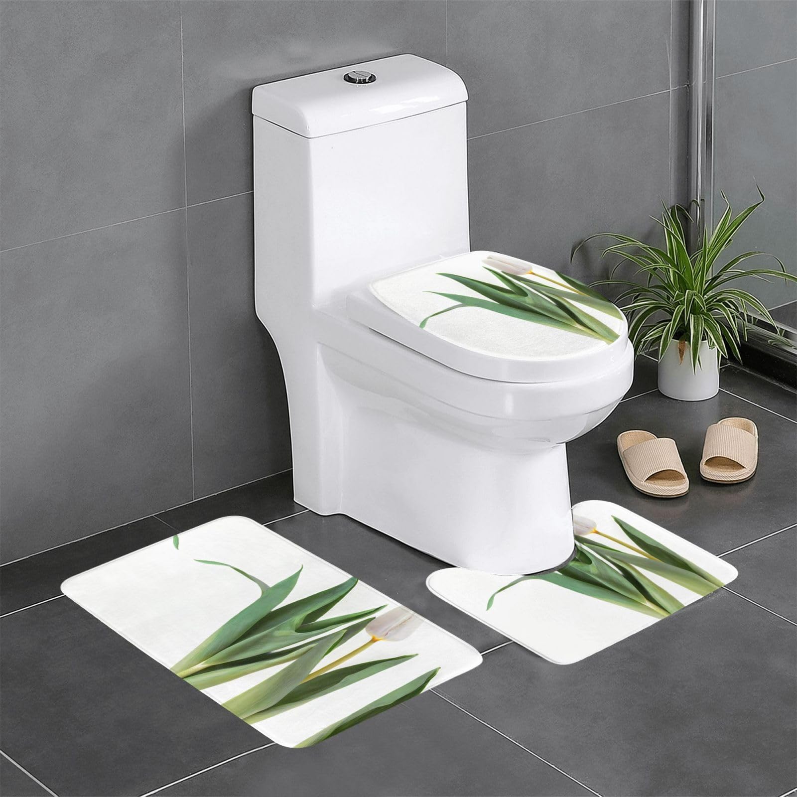 Tapis de salle de bain 61x40cm lot de 3 contre les sols glissants