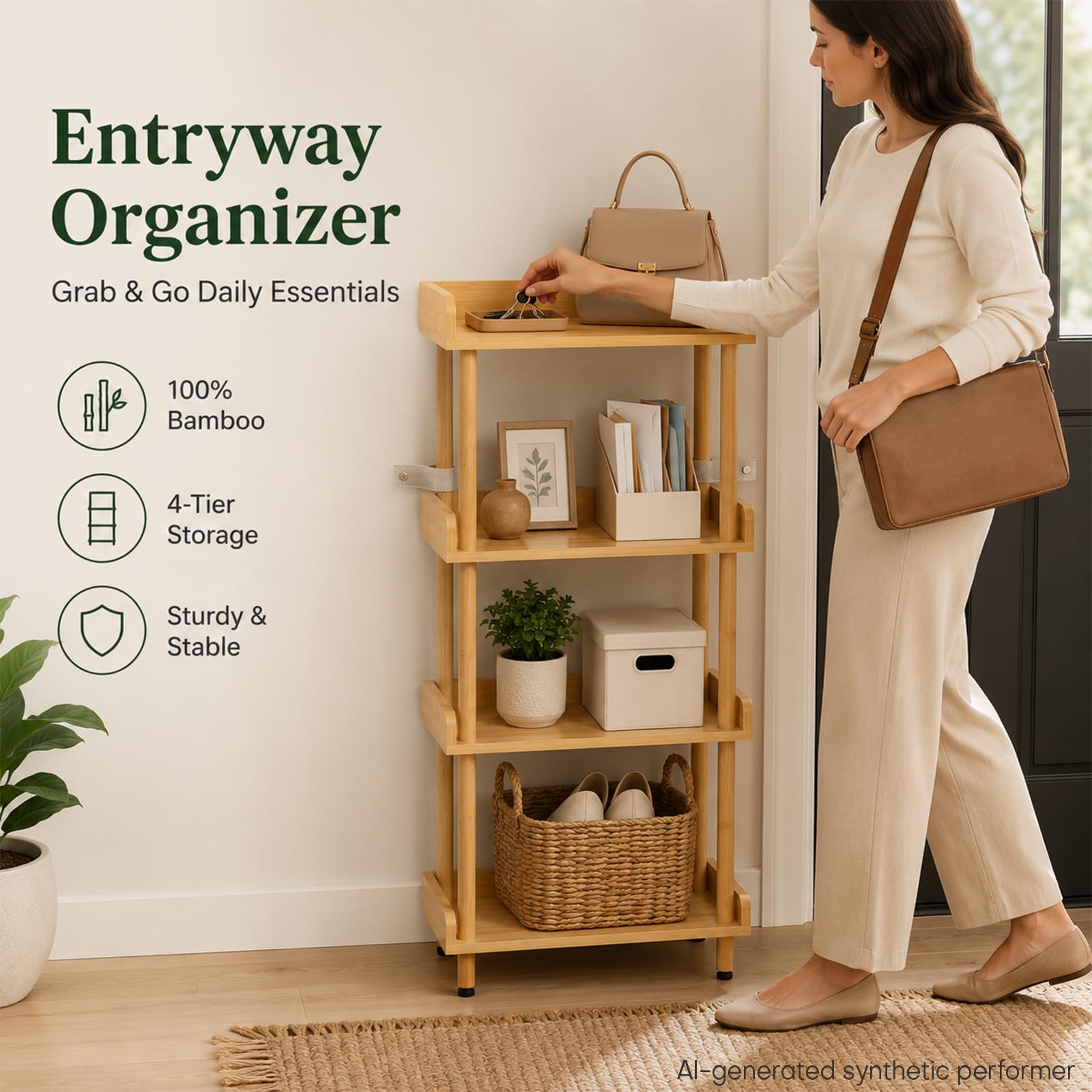 Yorbay Étagère de Rangement multifonctionnelle pour Salon : 4 Niveaux