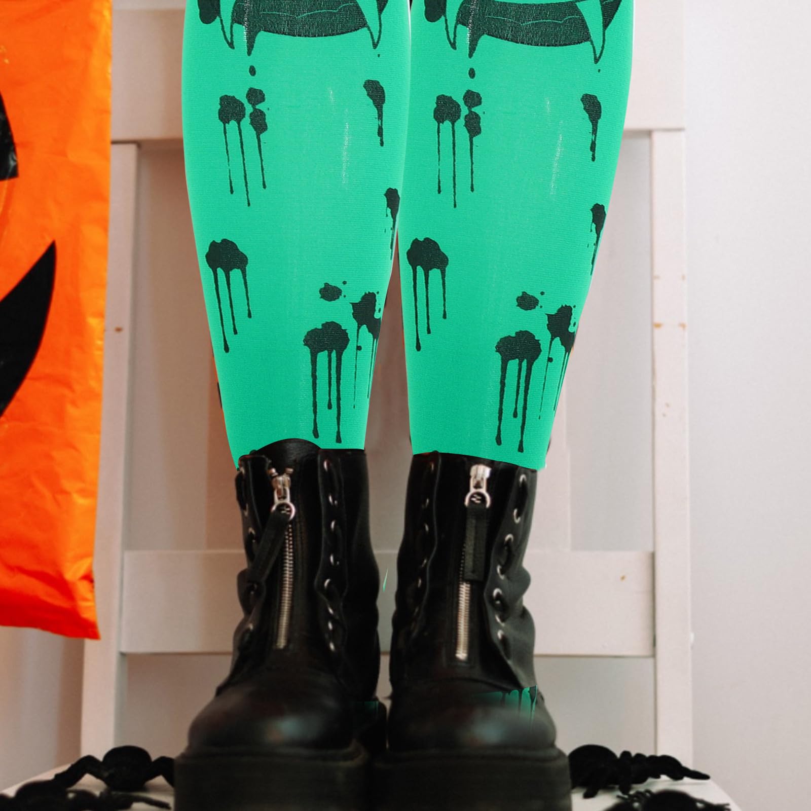 Sewroro 12 Paires Chaussettes Longues Vampire à Motifs Horreur pour Halloween, Bas Respirants en Fibres Acryliques, Confortables et Souples, pour Cosplay et Fêtes