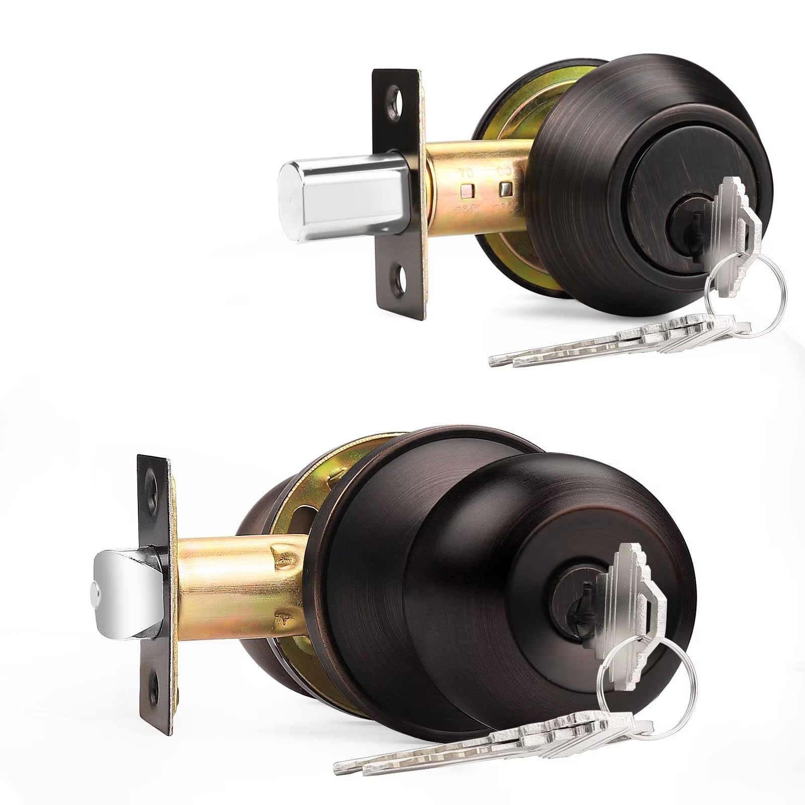 Probrico Matte Black Door Knob Set - Secure & Stylish -9 Probrico Matte Black Door Knob Set - Secure & Stylish -9