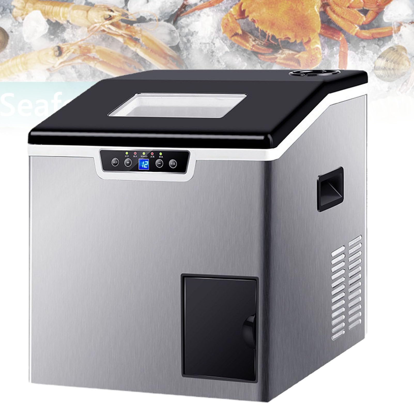 Generico Macchina per Il Ghiaccio, Portatile da banco, Produce 32 cubetti di Ghiaccio in 6 Minuti, autopulente, Produce 40 kg al Giorno per casa, Feste, Cucina e Bar.