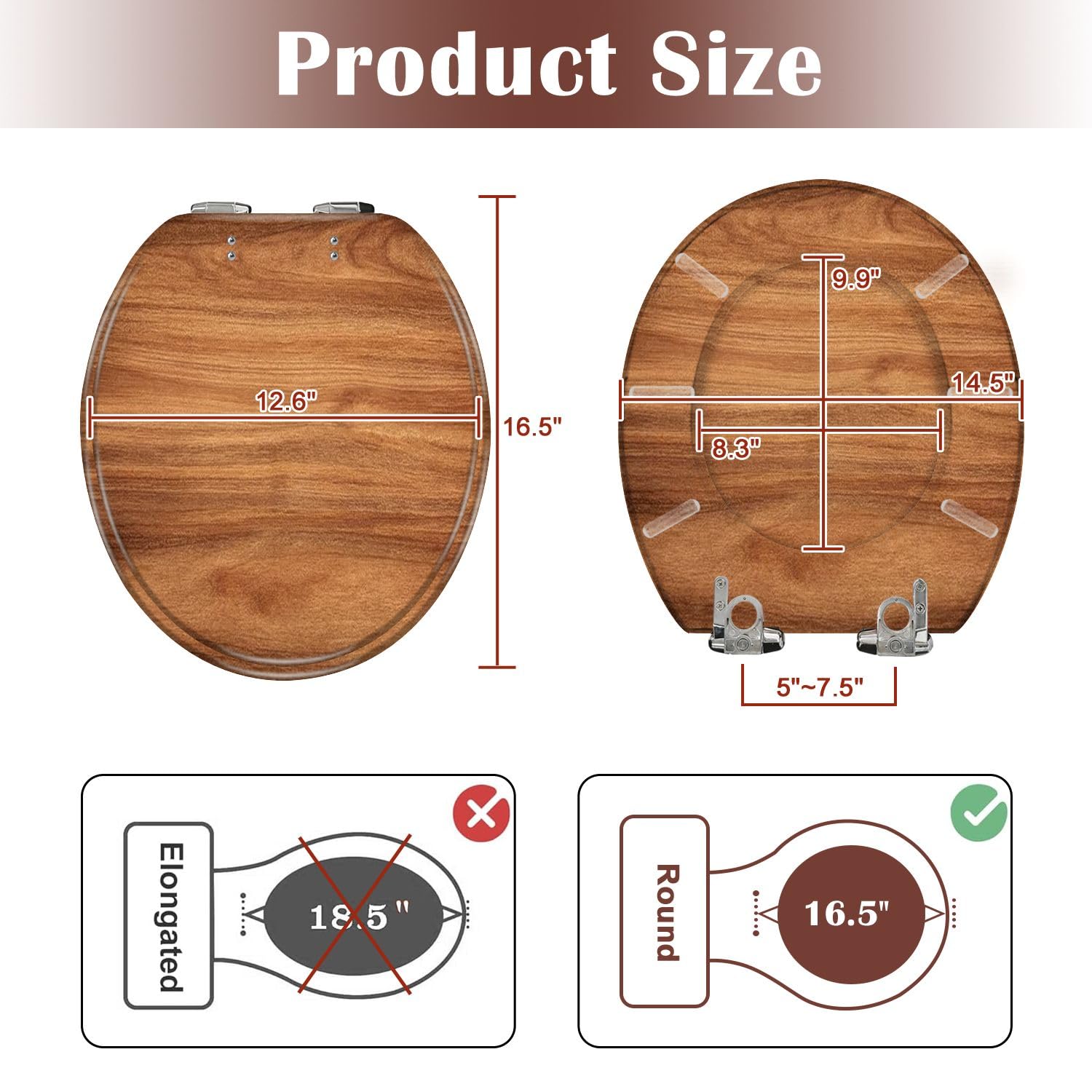 Asiento de inodoro alargado genérico para baño
