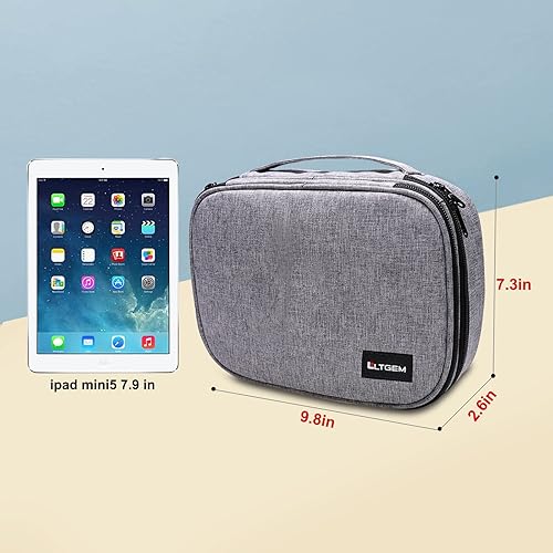 Miniatura 2 de LTGEM Organizador electrónico pequeño organizador de cables de viaje para accesorios electrónicos, cables, discos duros, USB, tarjeta SD, cargador,