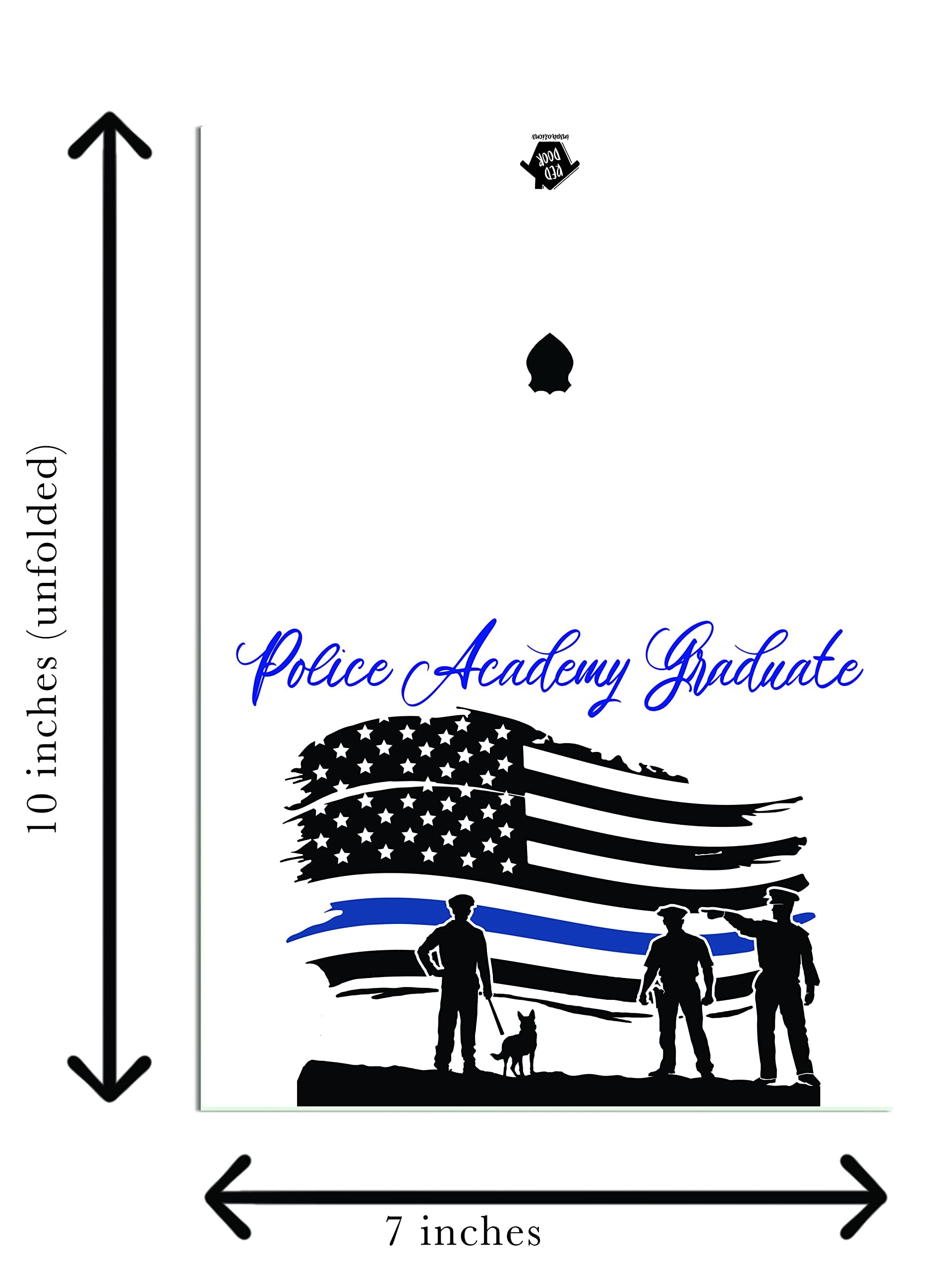 Polizei-Akademie Abschlusskarte – Gratulationskarte Mit Flagge Und K9, 12,7 X 17,8 Cm, Inkl. Umschlag