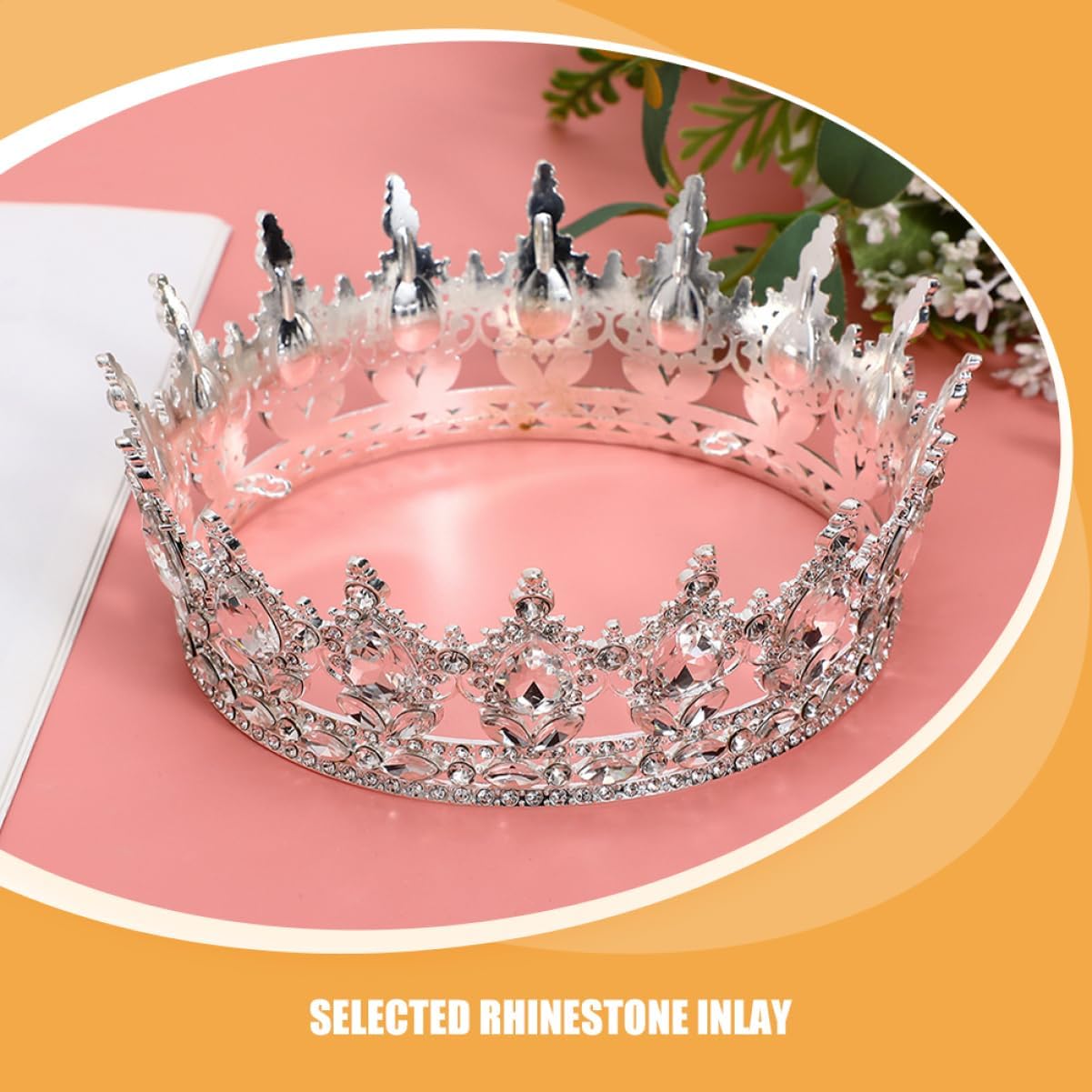 iplusmile 2Pcs Vintage Rhinestone Tiara Crown Bridal Headpiece for Wedding Birthday Prom and Elegant Parties European Style Hair Accessories for Women