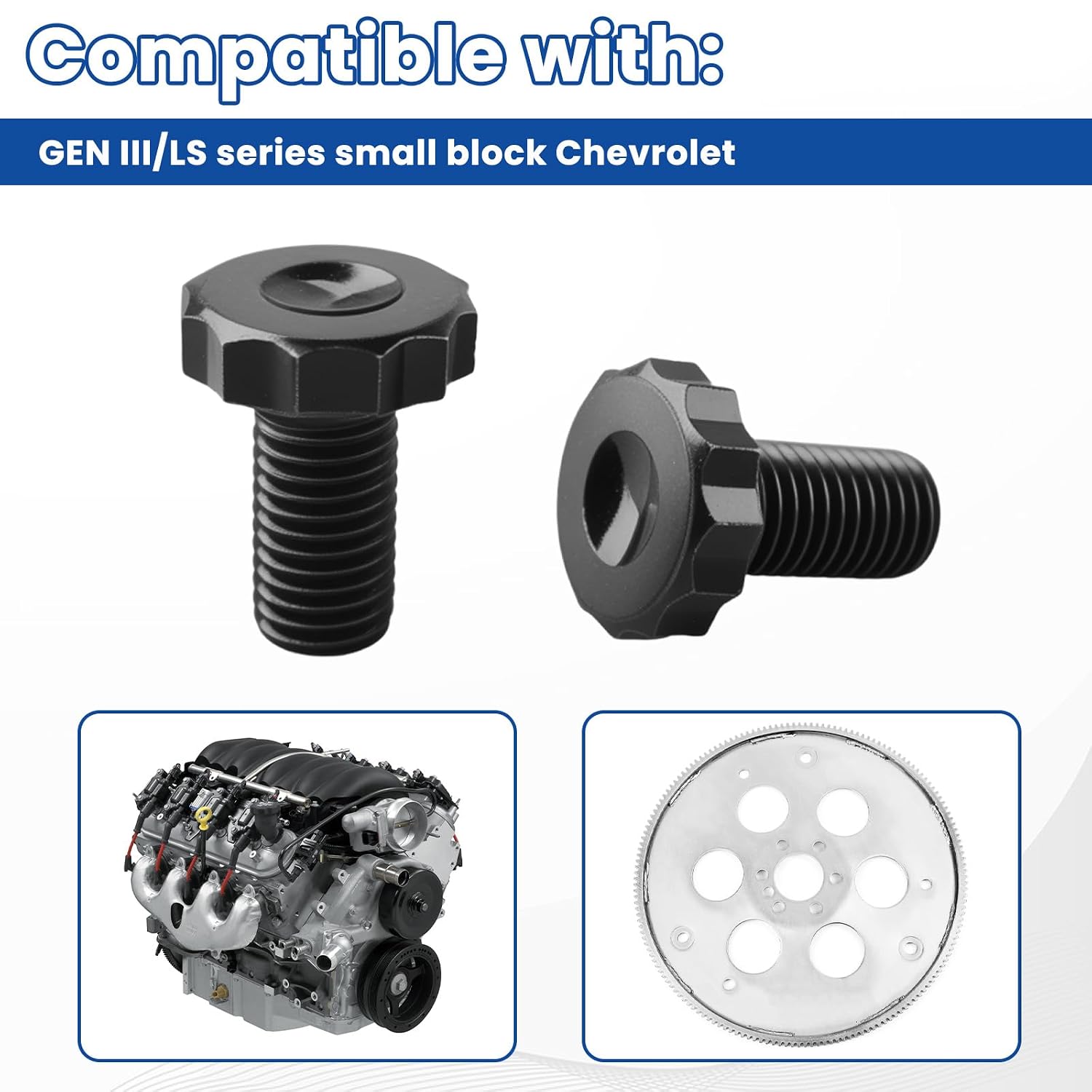 2442901 Flexplate Bolts for Gen III/LS Series Small Block Chevrolet - 6 Pcs