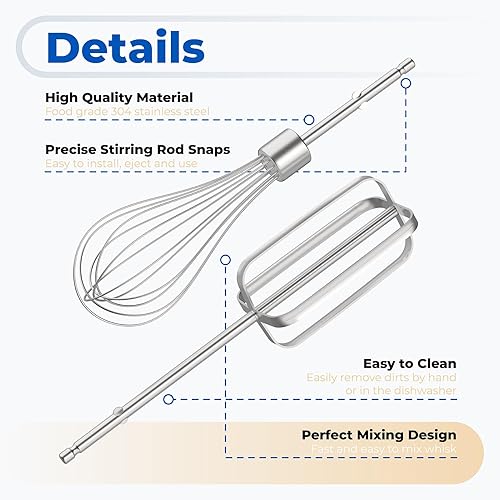 Miniatura 3 de ANTOBLE Batidores de mano compatibles con batidoras de mano Hamilton Beach de repuesto con fijación de batidor de huevo para batidor de huevos