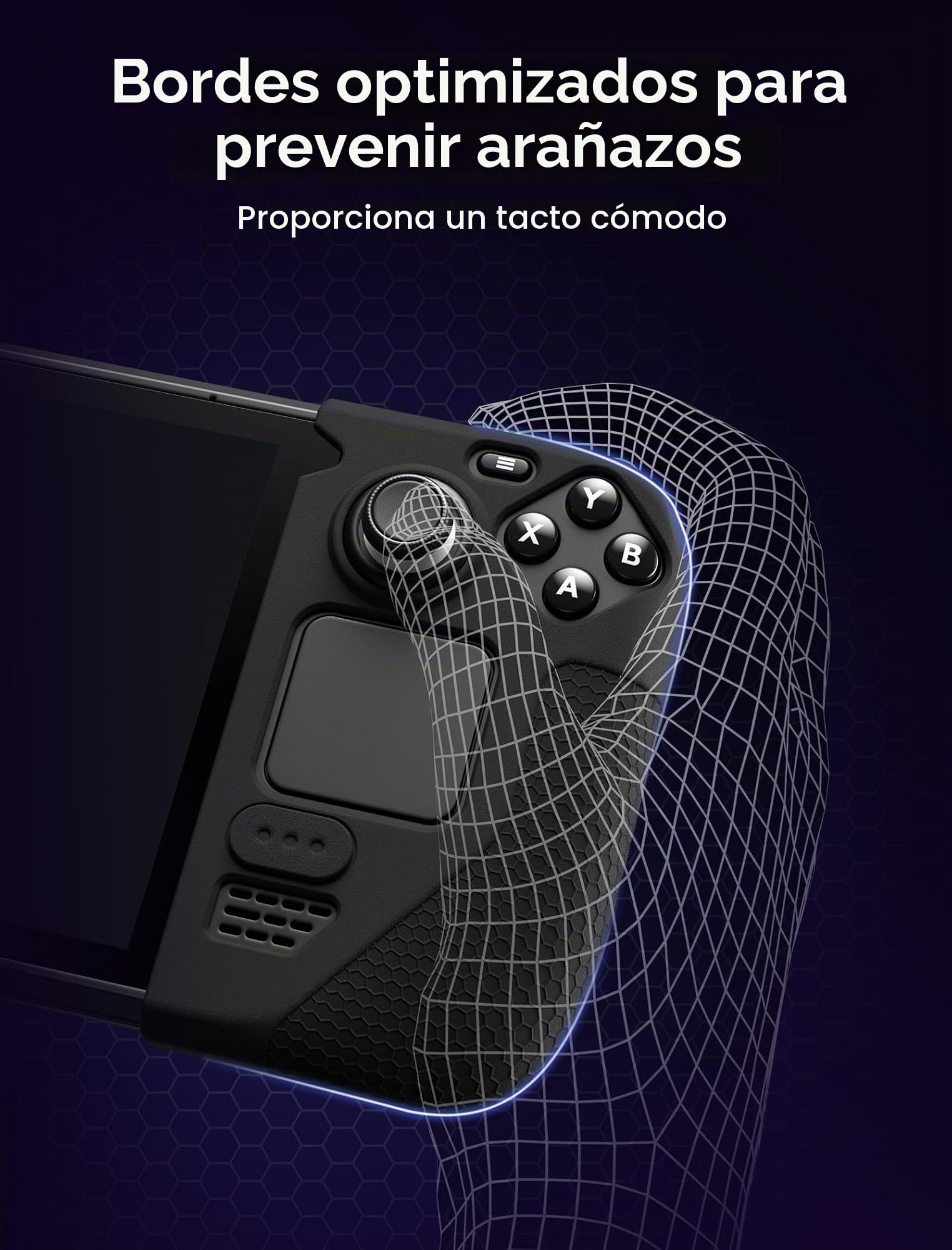 JSAUX Funda protectora de silicona compatible con Steam Deck, Steam Deck GripSkin, GripArmor Juego de fundas de silicona (una izquierda y otra derecha) - GP0016 Negro