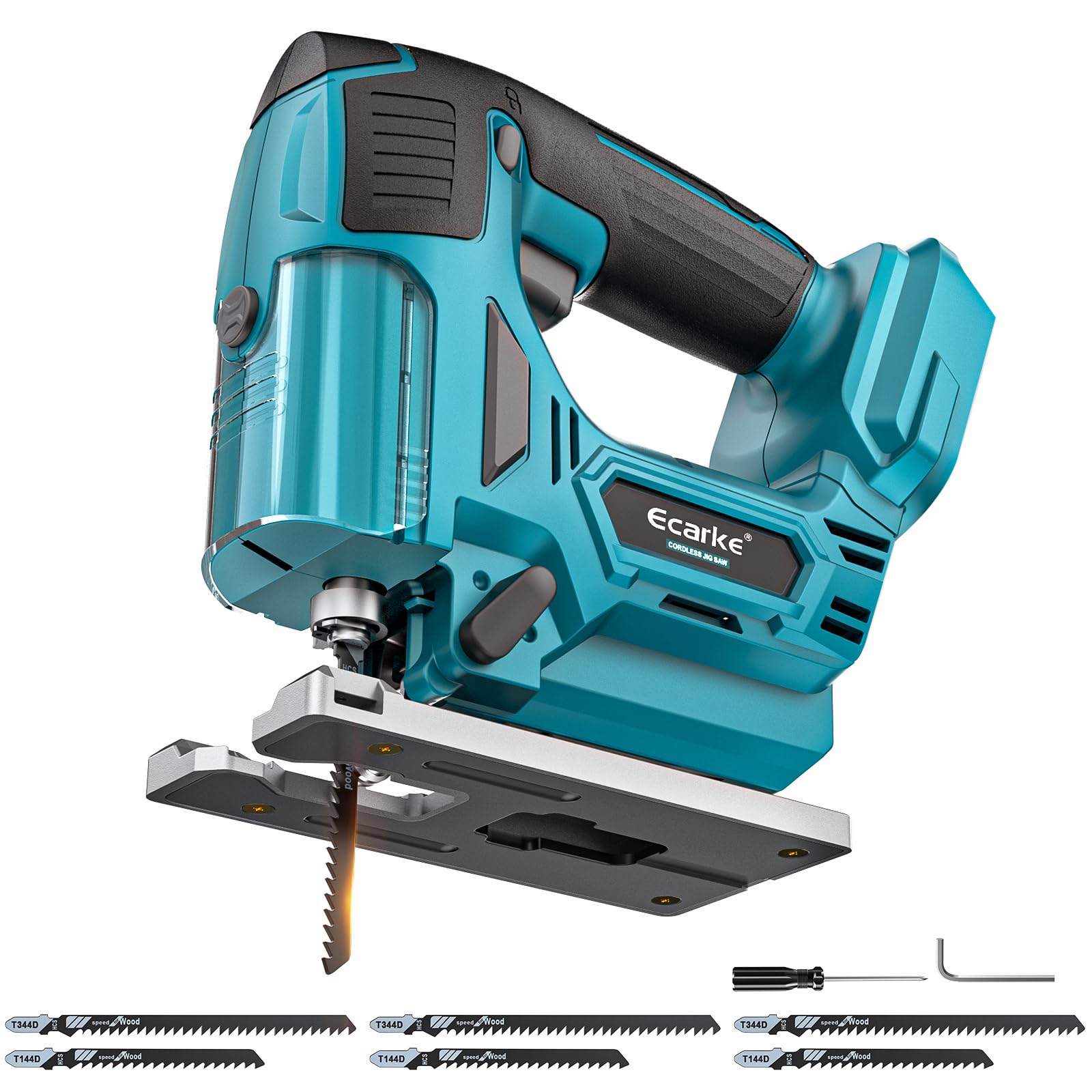 Ecarke Akku-Stichsäge mit Laser kompatibel mit Makita 18V (ohne Akku)
