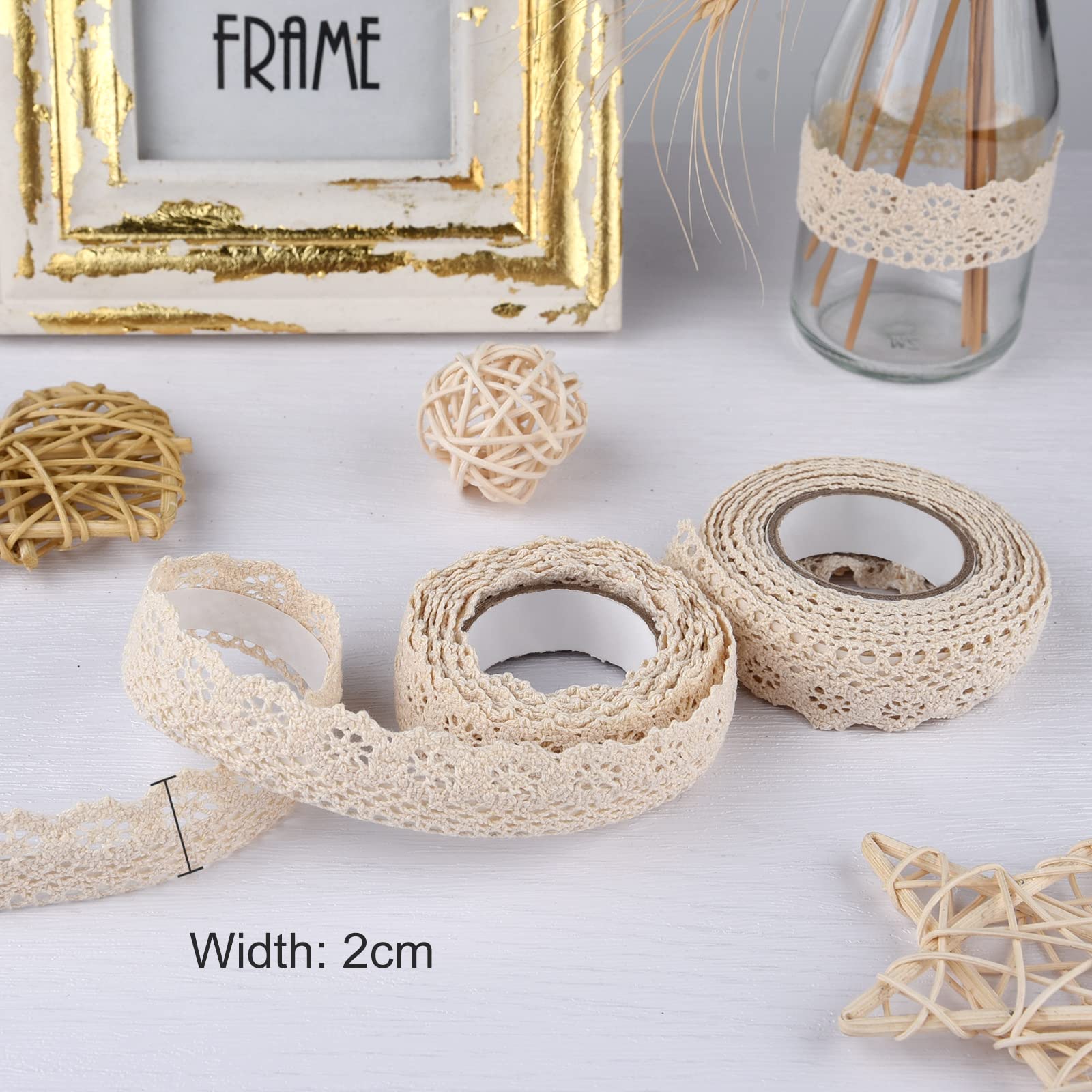 Accessoire Mariage Ruban Dentelle Vintage Crème 30 Yards - Largeur 7cm - Pour Décoration Mariage, Couture Et Artisanat Ruban Craft Couture