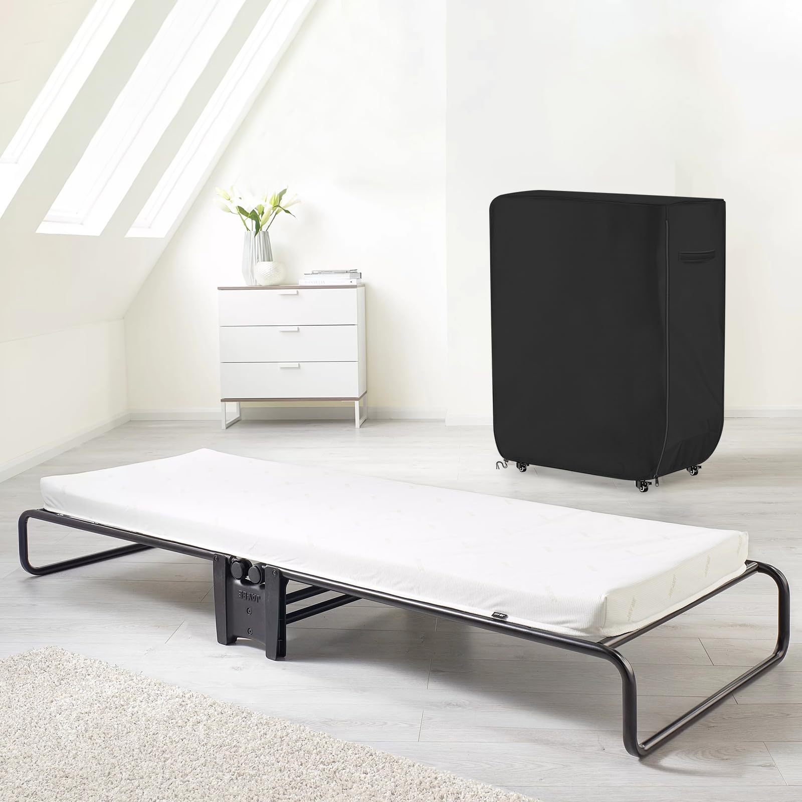 Housse De Rangement Pour Lit Pliant - 80x30,5x94cm - Imperméable, Anti-poussière - Avec Fermeture éclair Et Poignée