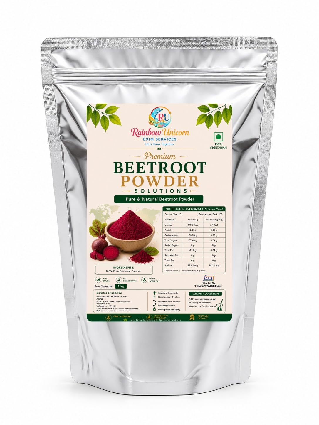 Premium Beetroot Powder, Pure & Natural, 250 grams | 100% Vegetarian, No Preservatives, Rich in Nutrients, Resealable Pouch, Food Colouring Use-image-32