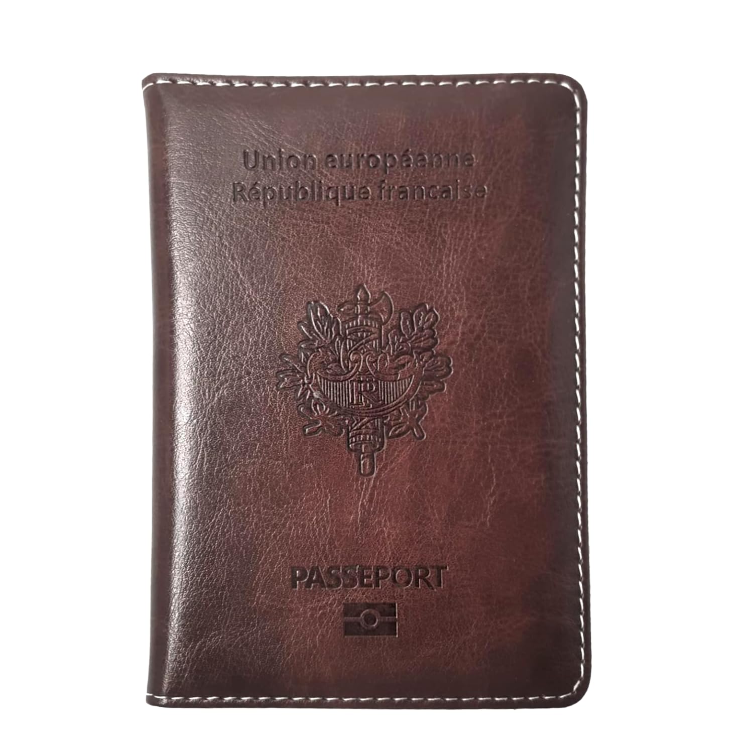 Porte Passeport Housse Protège Passeports Cuir Pochette étui pour Passeport Voyage Protection Housse de Passeport (Marron)