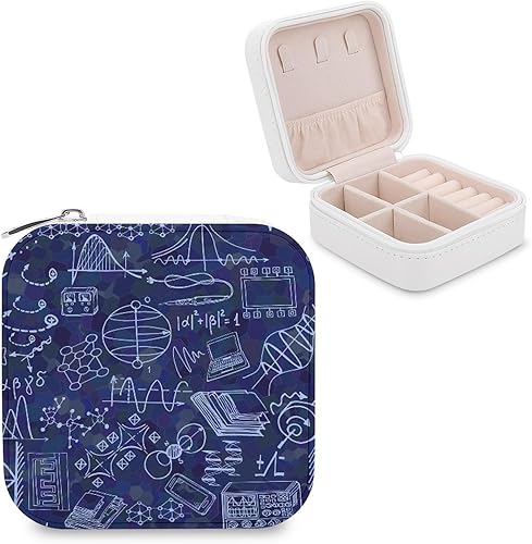 Physics Elements Science Travel Jewelry Box Portable Jewellery Organizer Case Storage for Rings Earrings Necklaces Gifts
