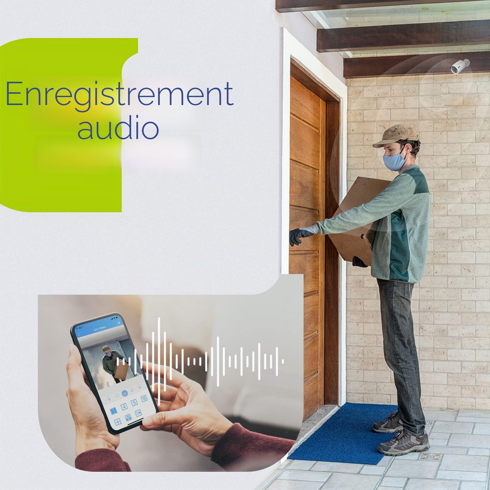 SANNCE 8CH PoE Kit Caméra de Surveillance Extérieure, 4K 8CH NVR Enregistreur avec 1To et 4X 3MP IP PoE Caméra de Vidéosurveillance, Détection de Personne/Mouvement, Vision Nocturne 30m avec Audio