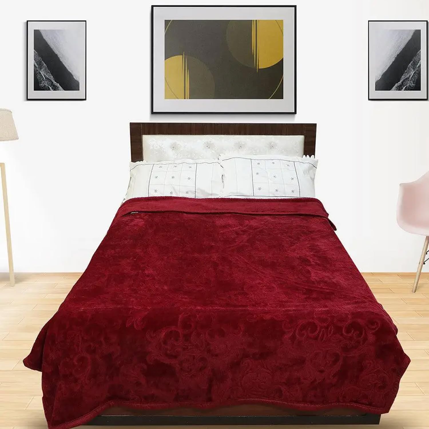 COMFORT PLANET 500 TC Mink Floral Embossed Super Soft Heavy Bed Velvet for Winter Blanket Quilt Rajai (Maroon, Single Bed - 85x60 Inch) (B0CNYYZSLH) Amazon Price History, Amazon Price Tracker