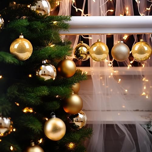 Miniatura 22 de AMS 2.36''/60mm 34ct Christmas Ball Large Ornaments Party Decorations Shatterproof Festival Pendant Hangings for Xmas Tree Decor (60mm, Purple)