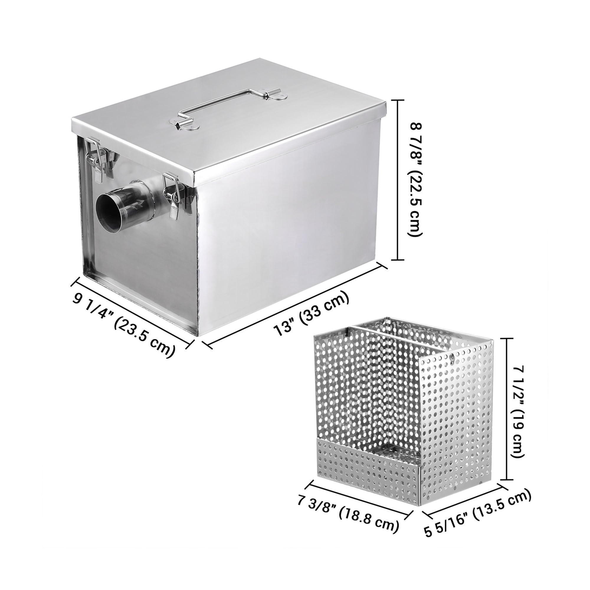 Trappola per Grassi, intercettatore di Grassi, 8 Lbs Commercial Grease Trap Interceptor in Acciaio Inossidabile 5GPM Restaurant Cafe per ristoranti, cucine domestiche