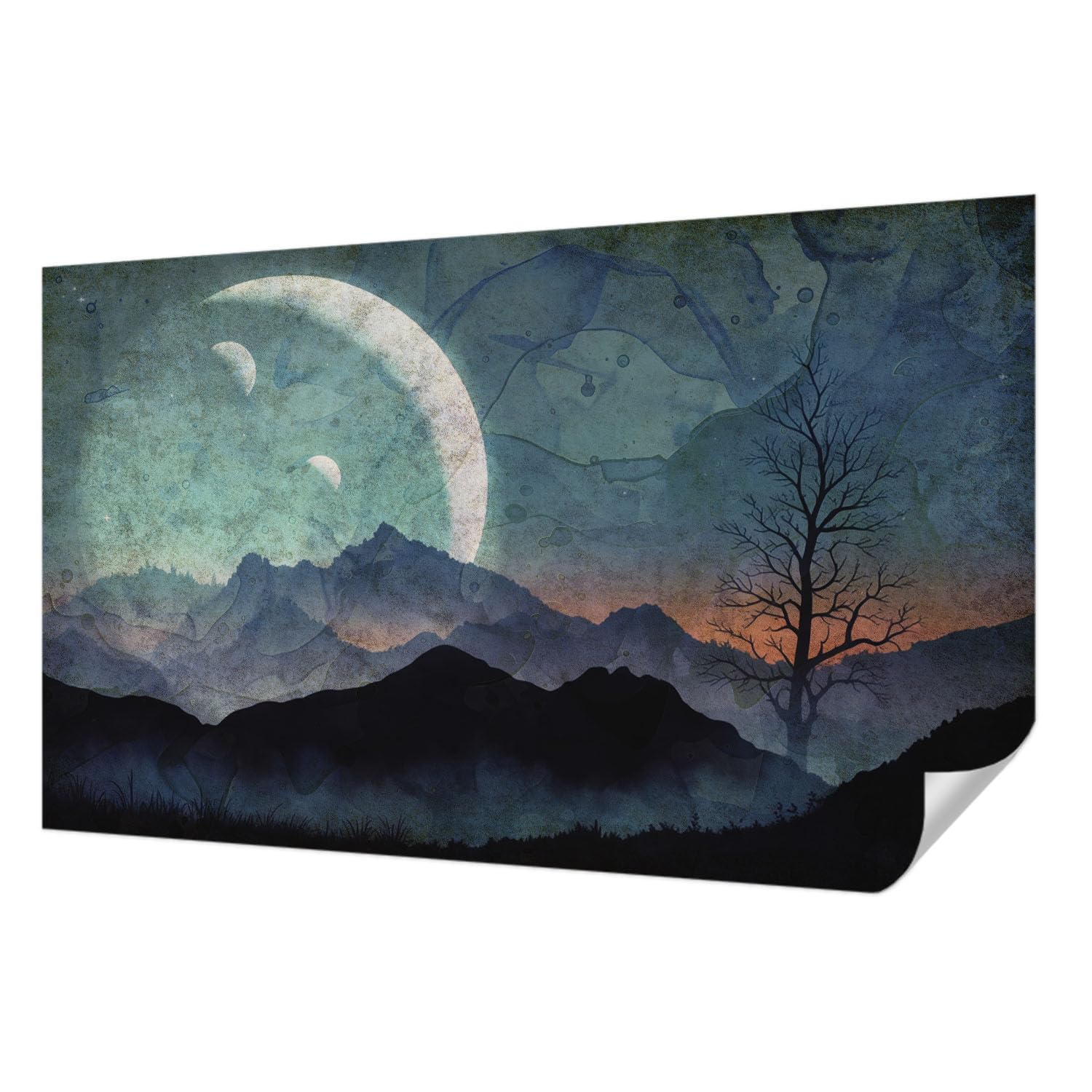 Pose murale papier peint autocollant 416x254 paysage nocturne