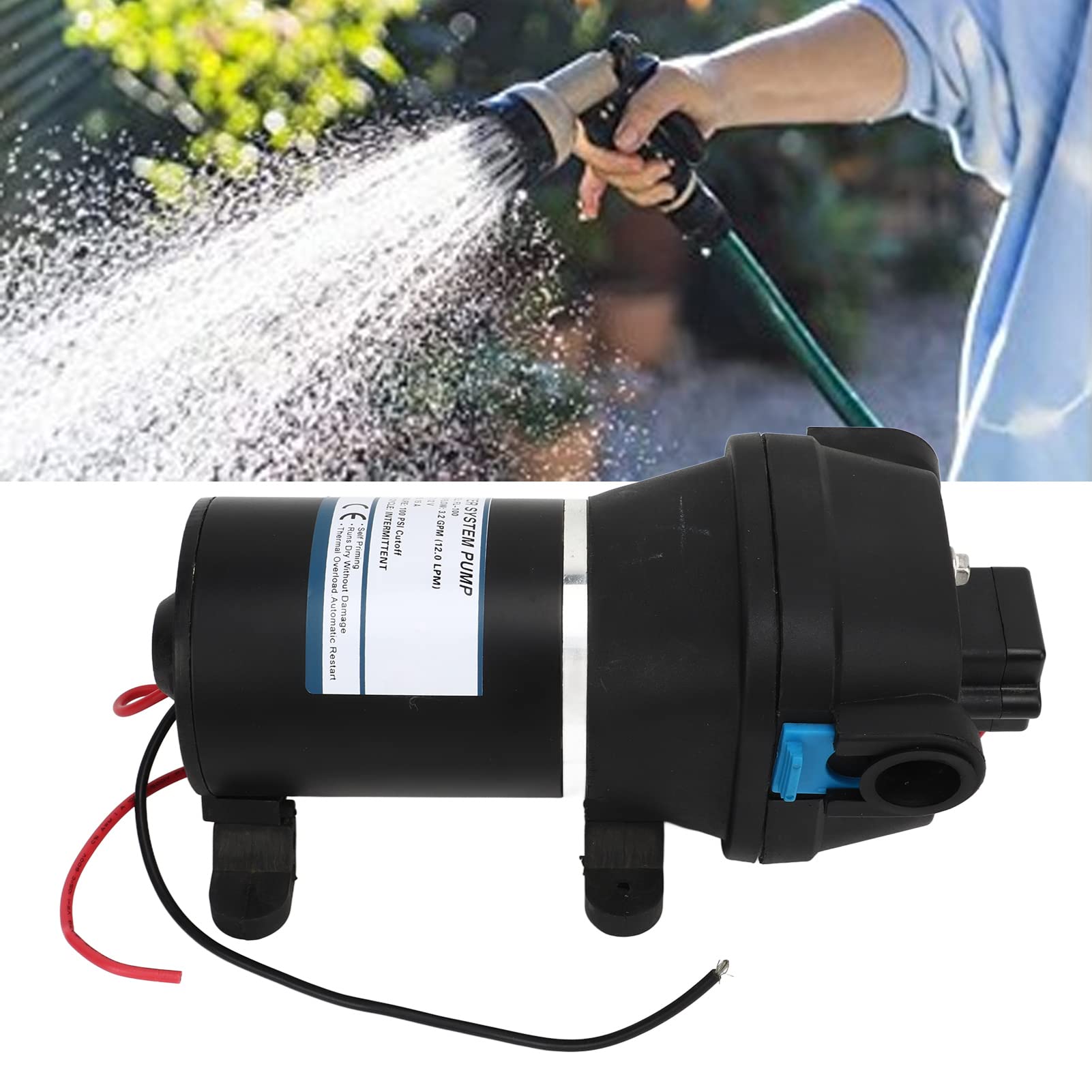 Diaphragm Water Pump DC12V 100psi 3.2GPM Water Pump Electric Micro Booster Positive Displacement Pump Water Transfer Pump