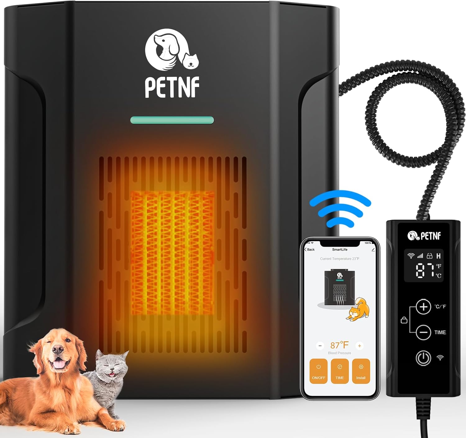Dog House Heater,Outdoor Pet Heater with Thermostat&WiFi APP Remote