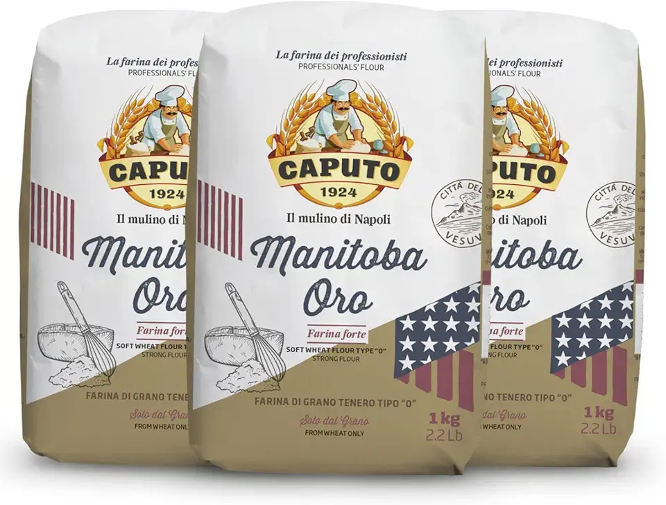 Pack c/ 3 Farinhas 0 Italiana Caputo Manitoba Oro 1kg