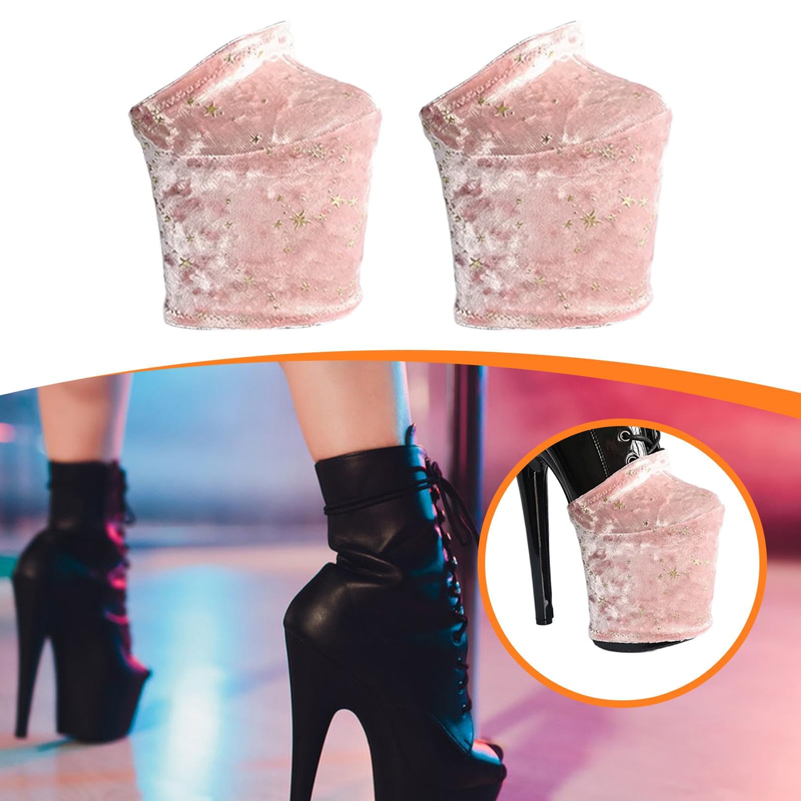 2 Pezzi Copriscarpe Protezioni per Scarpe Da Pole Velluto Antiscivolo Resistenti All'usura Graffi Adatti per Allenamento E, Pink L