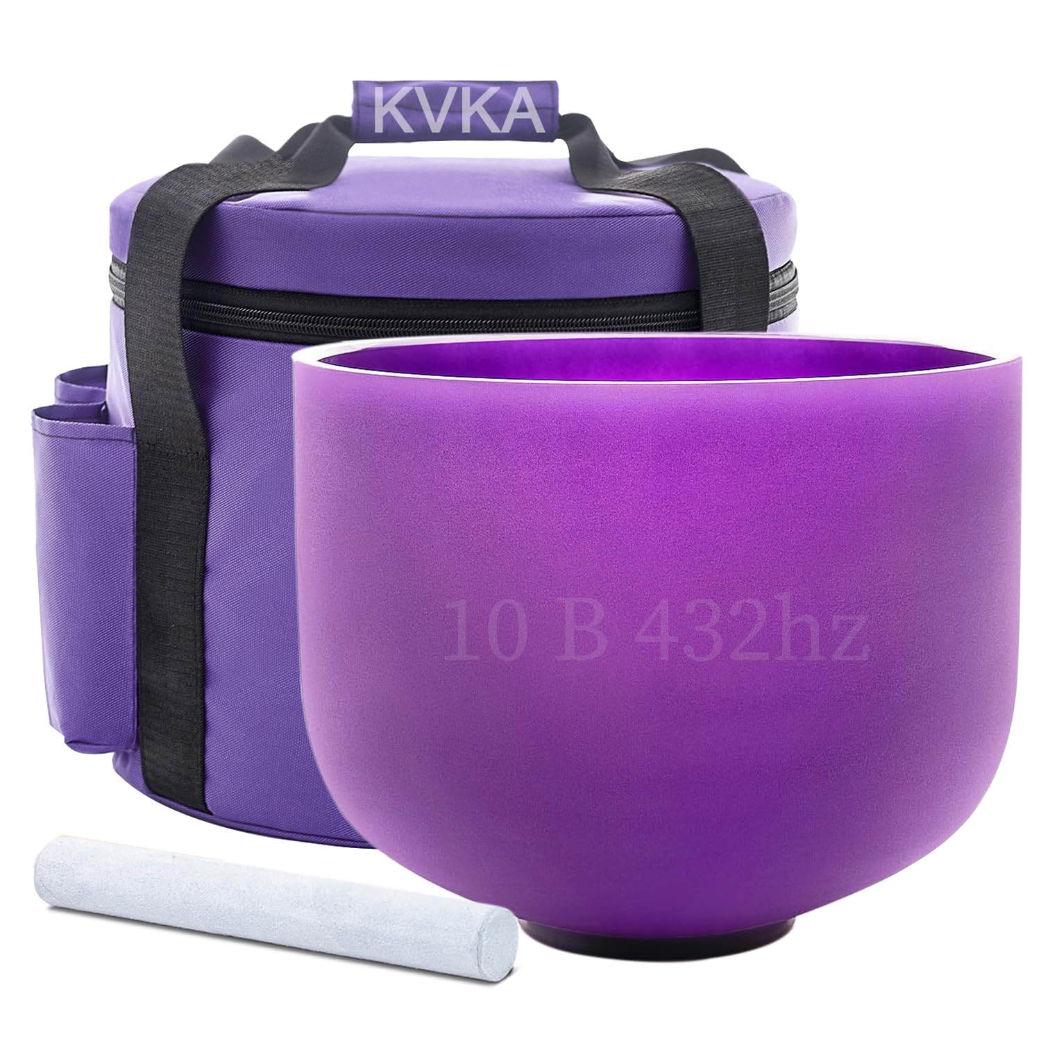 KVKA Campane tibetane, 25 cm, 432 Hz, note B 10 pollici, viola Chakra Sound Healing, per meditazione, antistress rilassamento, con borsa per il trasporto