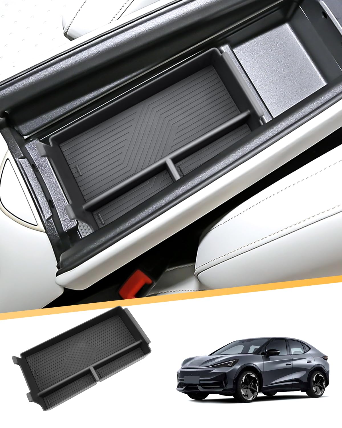 YEE PIN Compatibile con Cupra Tavascan 2025 2026, contenitore per console centrale, bracciolo centrale, vano portaoggetti, organizer con tappetino antiscivolo, per Tavascan VZ EV 2026 2027 accessori