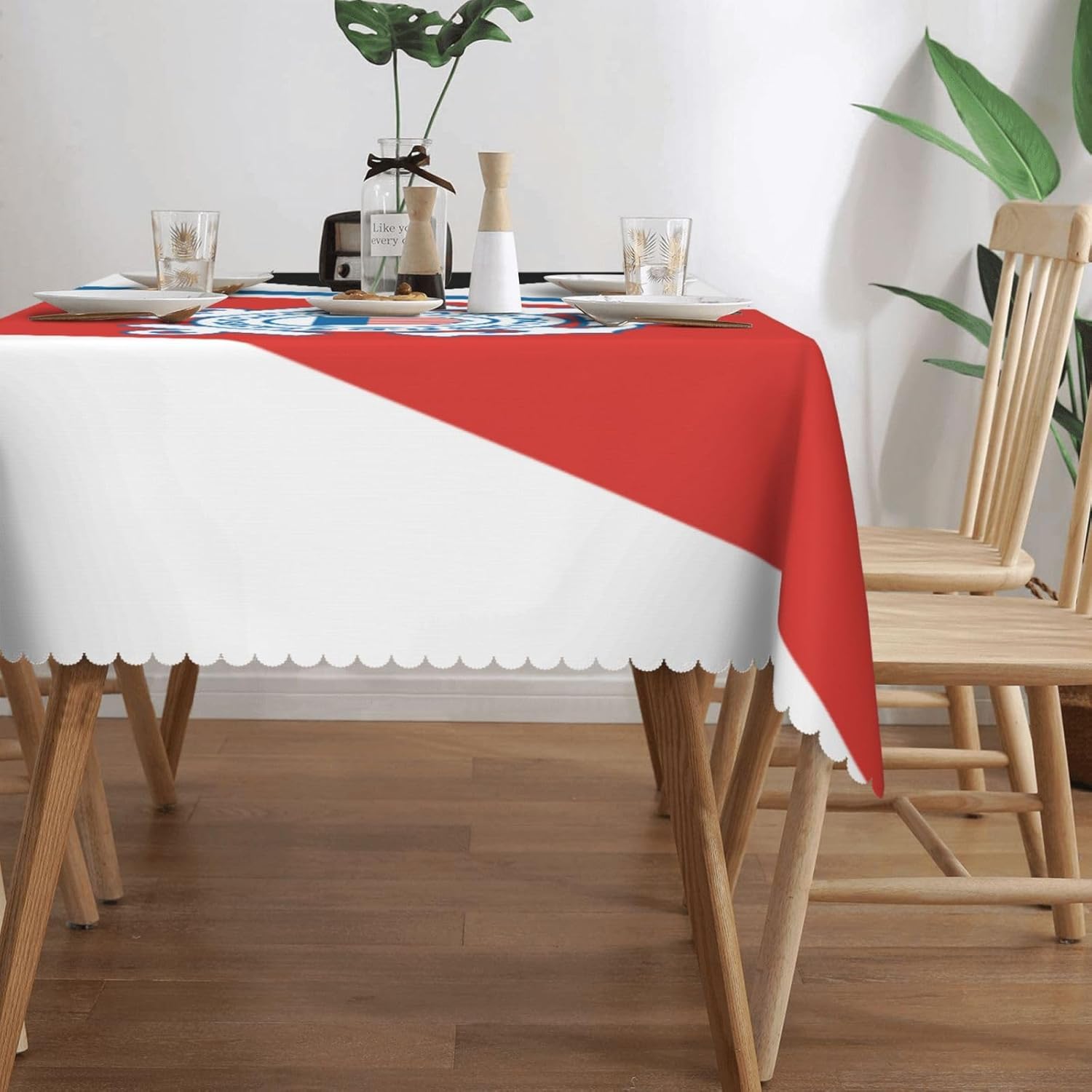 Guidon of The United States Coast Guard Tablecloths 54x72in Waterproof Rectangle Lace Tablecloth for Dining Table Outdoor Party Decorative Tablecloth