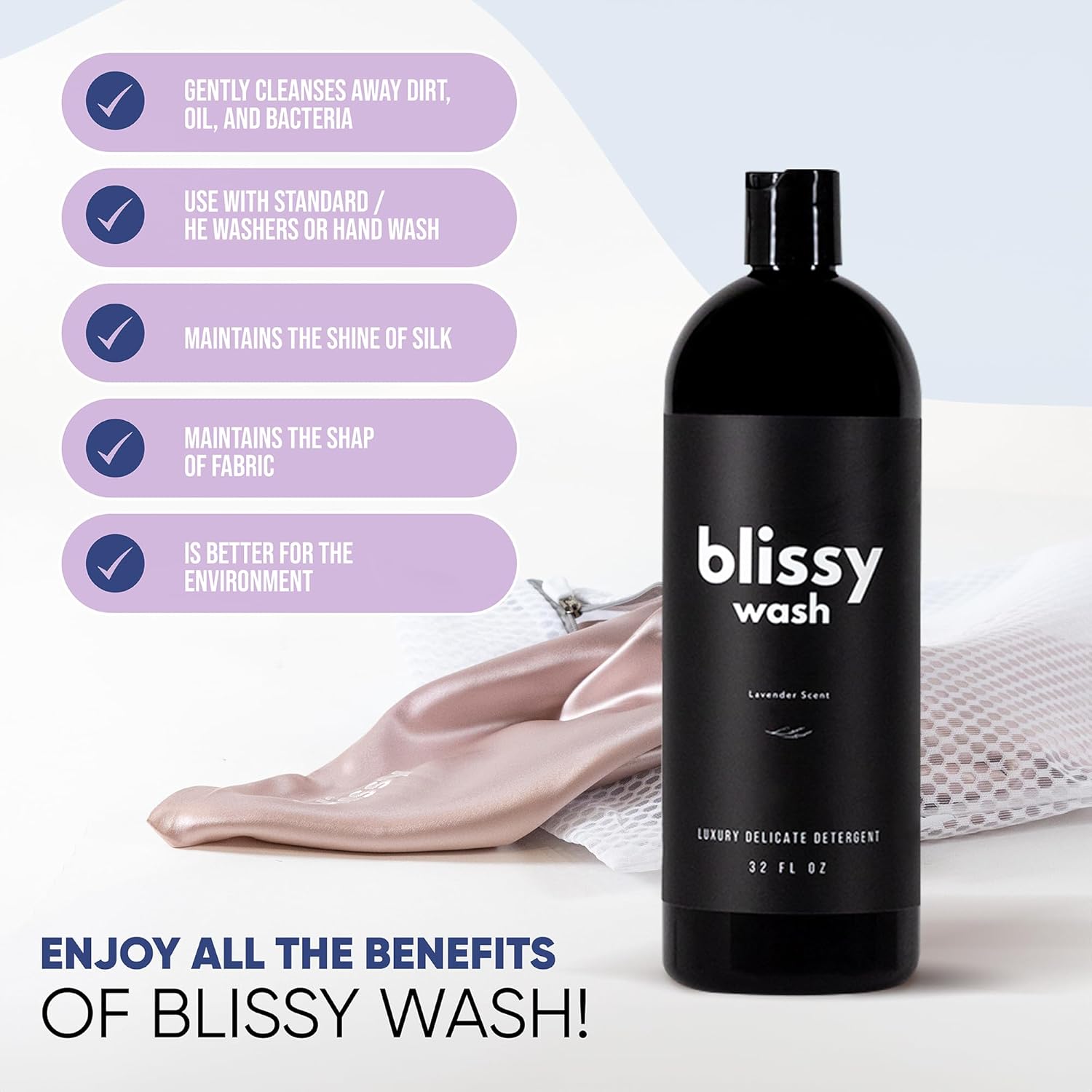 Plant Based Natural Laundry Detergent - Wool, Silk & Cashmere Detergent for Washing Machine - Naturally Scented with Lavender Oil - Silk Detergent, Cashmere Wash, Wool Shampoo - Silk Laundry Detergent - Image 4