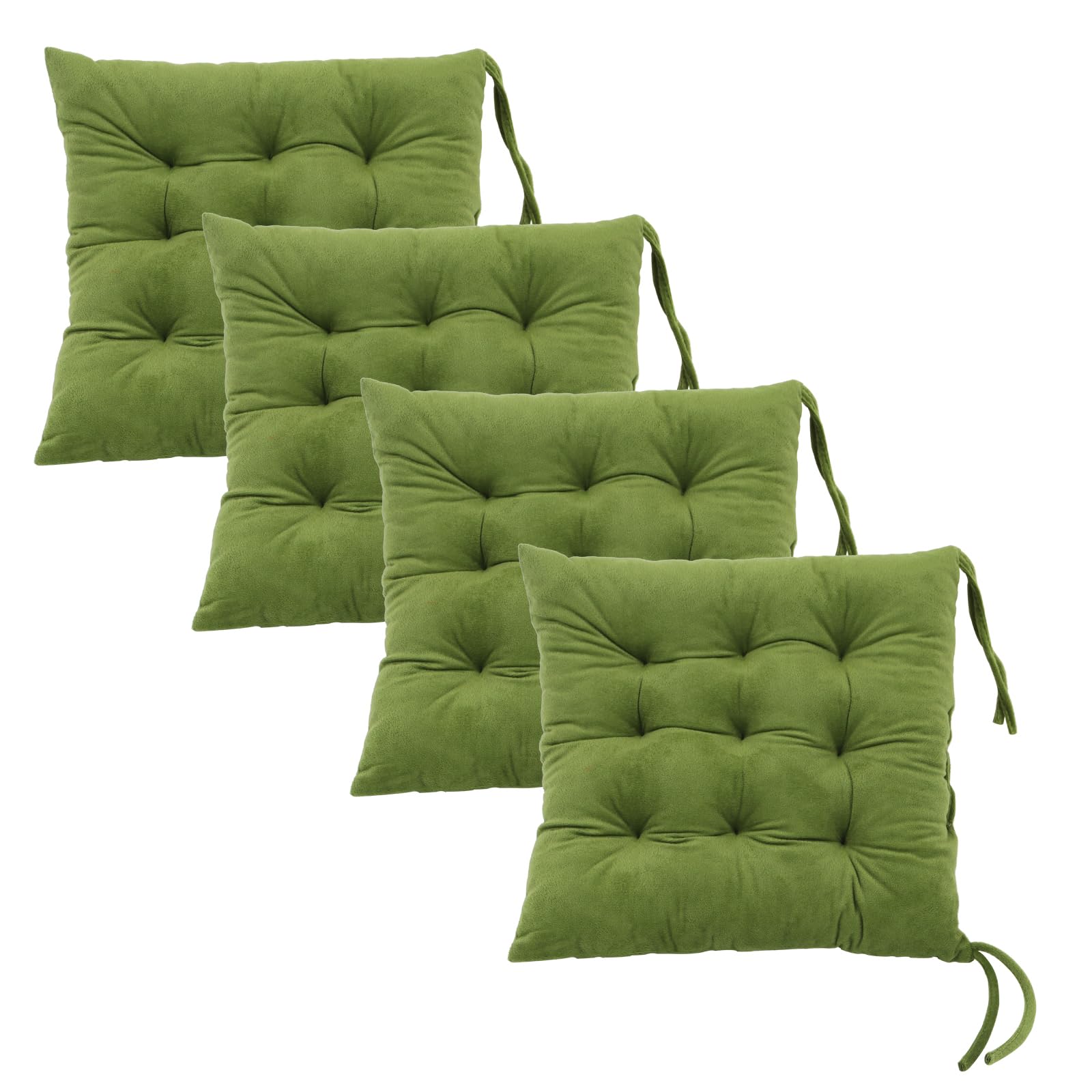 MissSoul Set of 4 Chair Cushions for Dining Chairs with Ties, Indoor Non-Slip Kitchen Chair Pad and Dining Room Seat Cushion Mat for Office Living