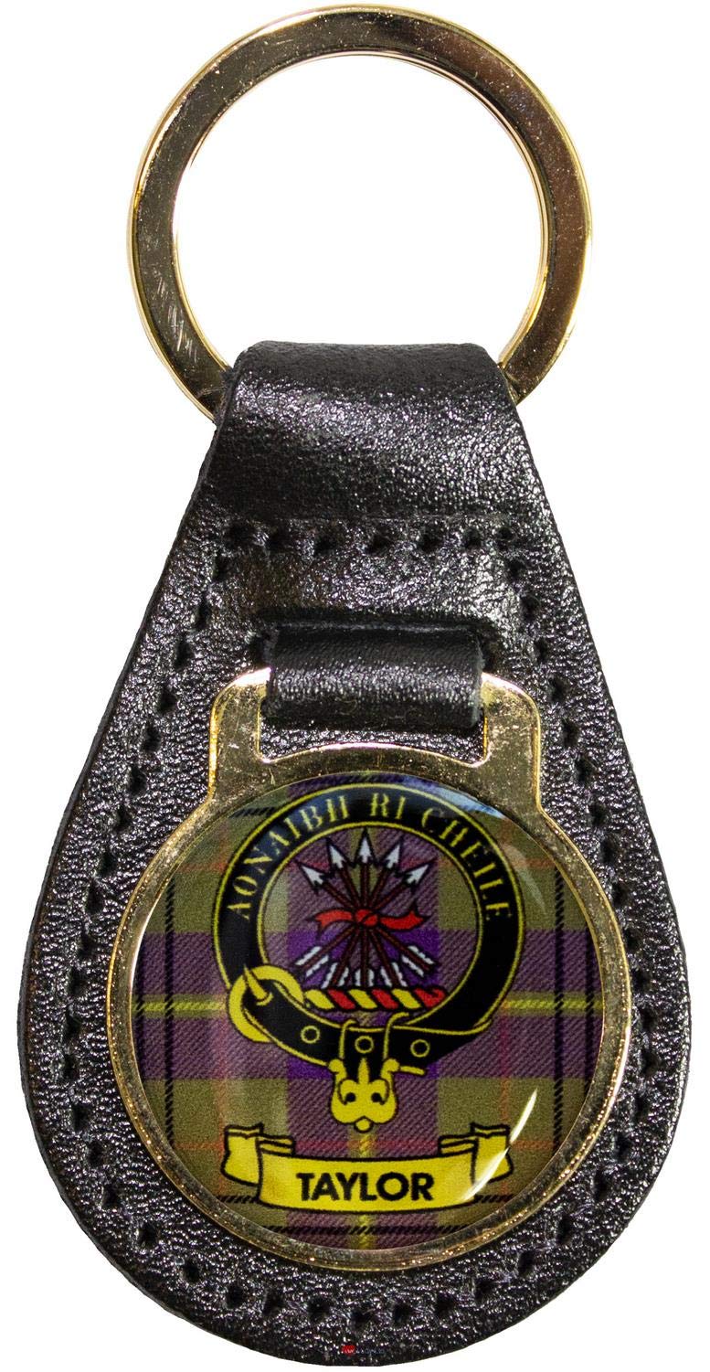 I LUV LTD Leather Key Fob Scottish Clan Crest Taylor Scottish Made