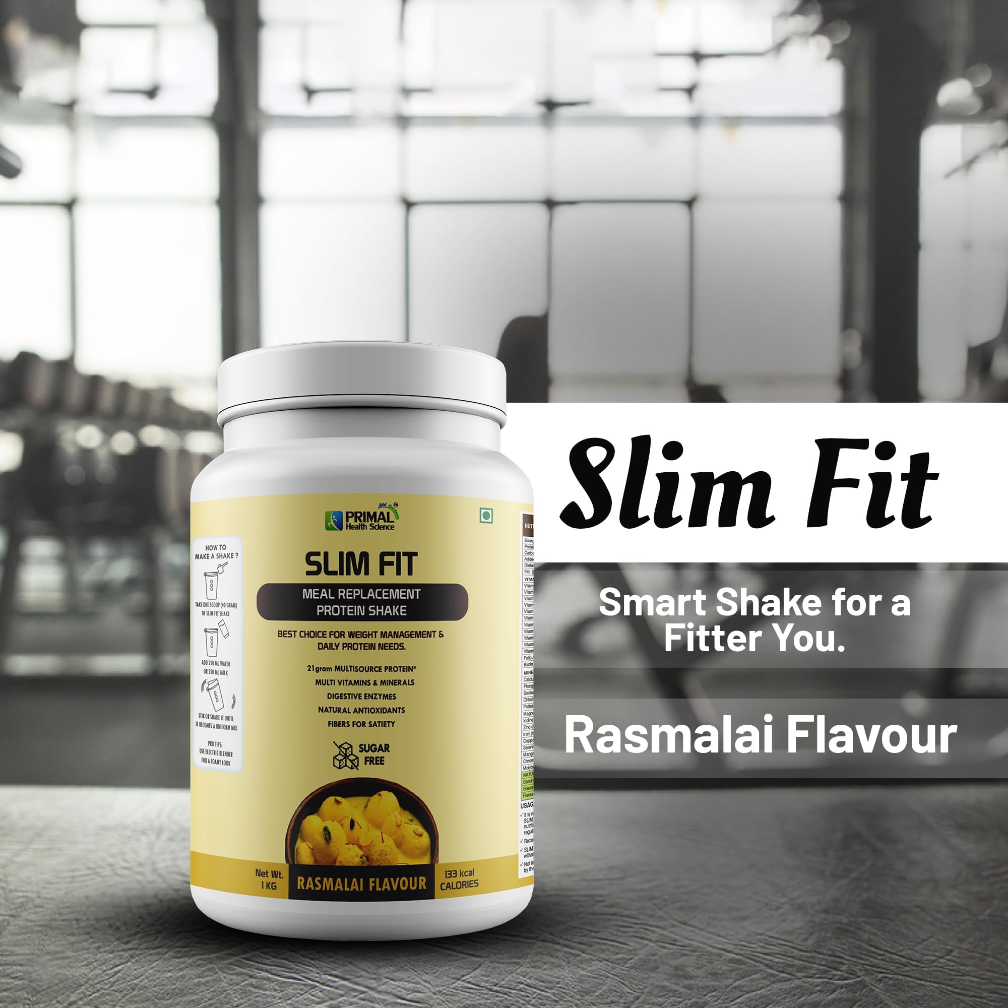Primal Health Science Meal Replacement Protein Shake 1kg | High Protein Sugar Free with Fiber | Digestive Enzymes | Vitamins & Minerals | Muscle Support | Rasmalai Flavor — Amazon image 3