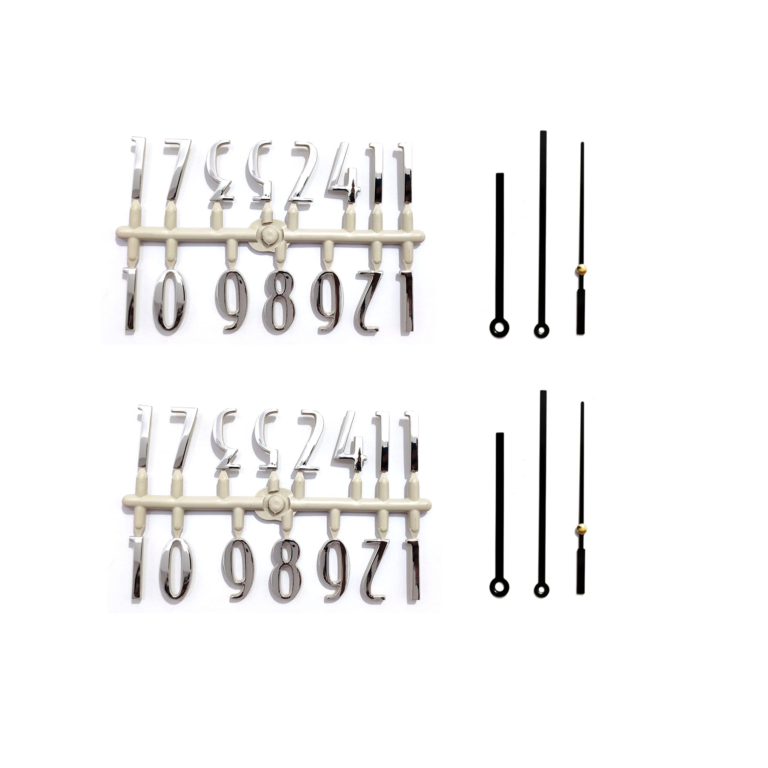 Epoxy Fusion Wall Clock Numbers and Hands, 12 Arabic Numbers and Needles for Clock, Numbers Set for Wall Clock,Metal Needles for Wall Clock, (Set of 2) (Black State Pati)