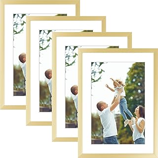 Golden State Art - 5x7 Metal Picture Frames with Mat for 4x6 Photo - Set...