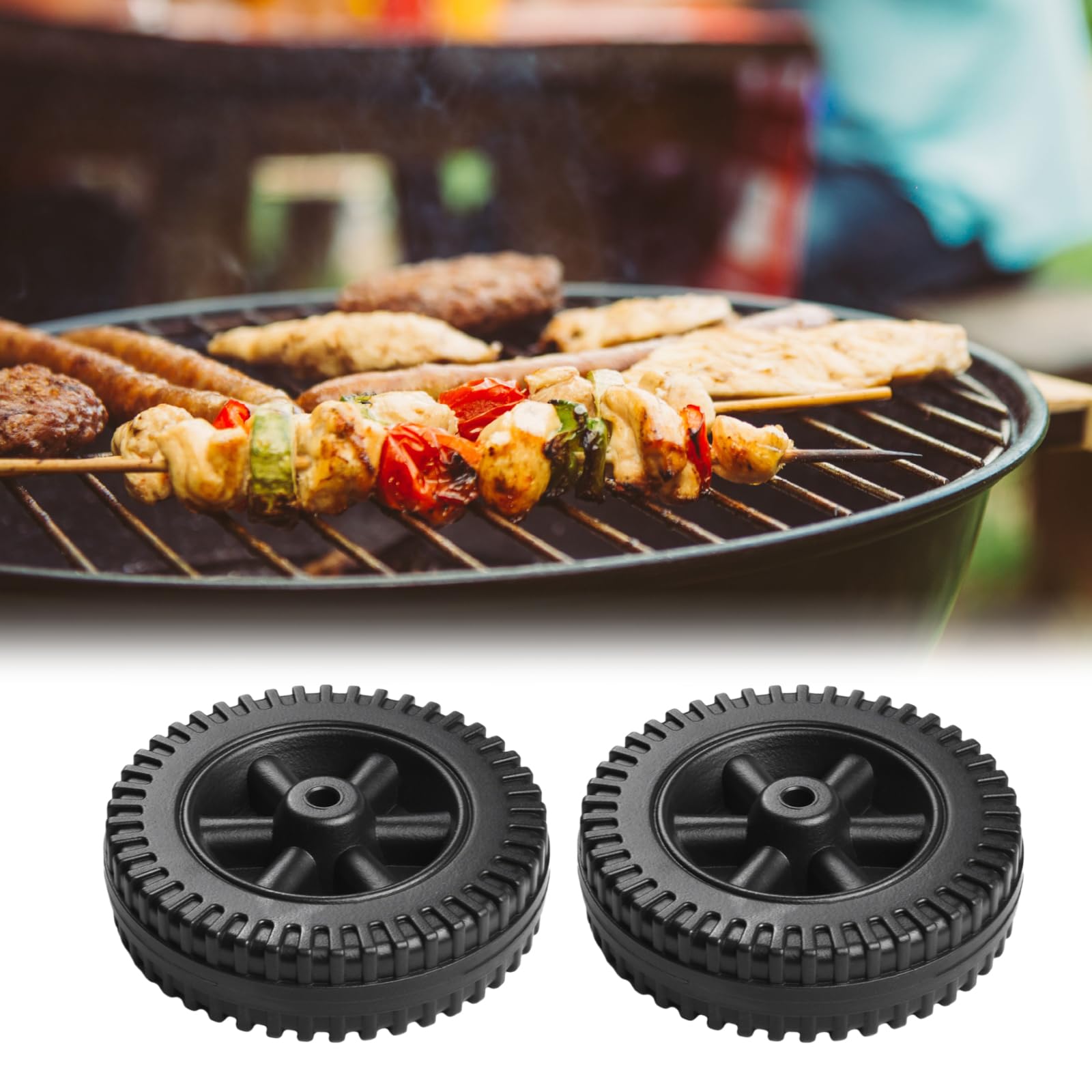 2 Pezzi Ruote Di Ricambio Per Barbecue, 6 Pollici Ruote Per