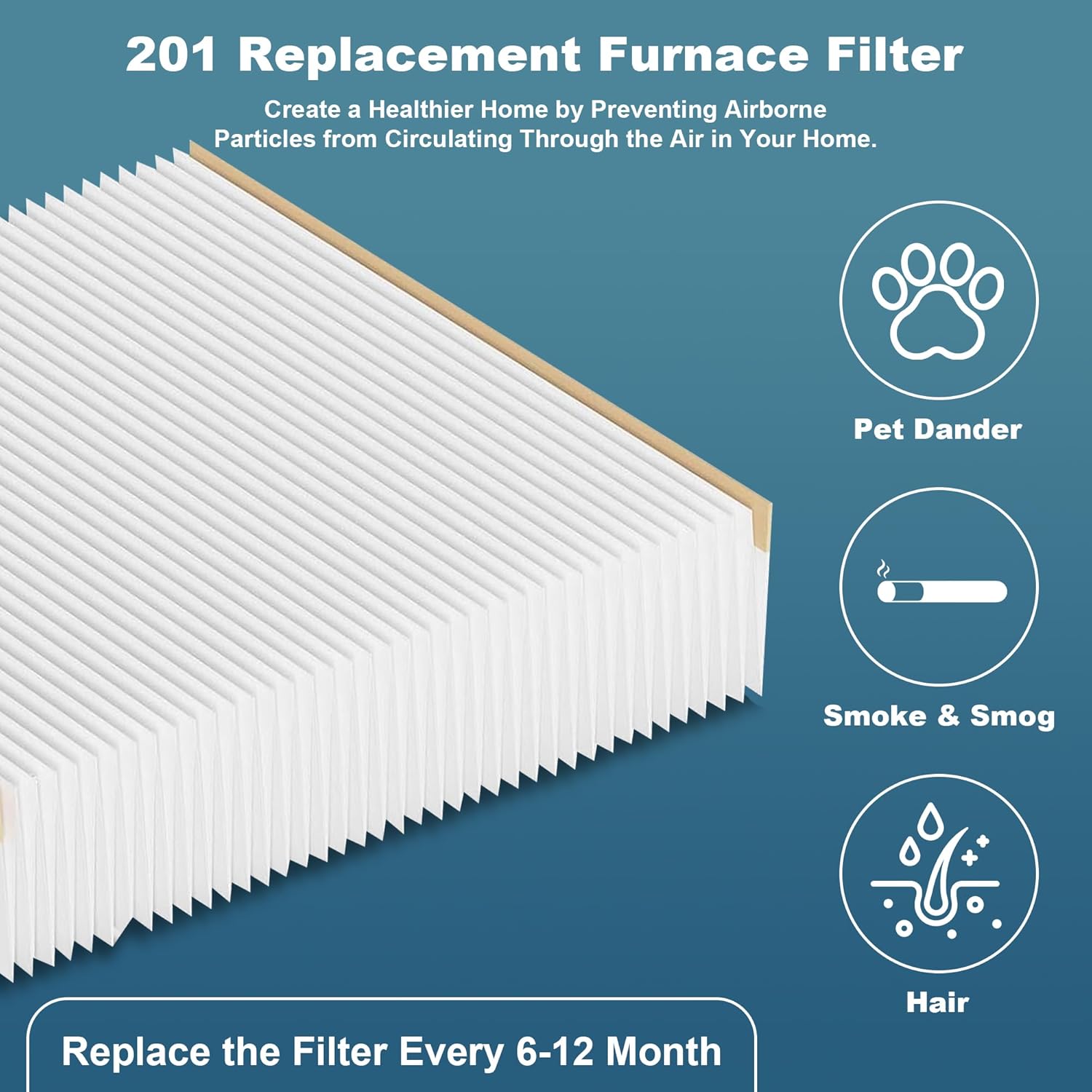201 Replacement Furnace Filter Compatible with Aprilaire 2200, 2250, Space Gard 2200 Whole House Air Cleaner Purifiers, MERV 10, 2 Pack 20x25x6 Air Filters and 2 Pack Pleat Spacers
