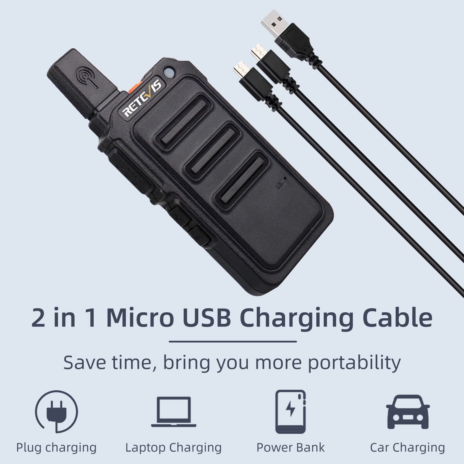 Retevis RT619 Walkie Talkie z Zestawem Słuchawkowym Zestaw Radiowy Pmr Daleki Zasięg 1300 mAh Bez Licencji 16 Kanałów VOXWalkie Talkie Akumulator Dla Sił Bezpieczeństwa, Szkoła (10 Sztuk, Czarny)