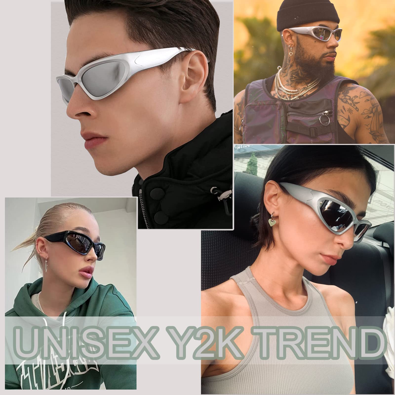 Long Keeper Polarised Wrap Around Sunglasses for Women Men Y2K Trendy Sunglasses Fashion Sun Glasses UV Protection for Driving Sport Fishing - Image 3