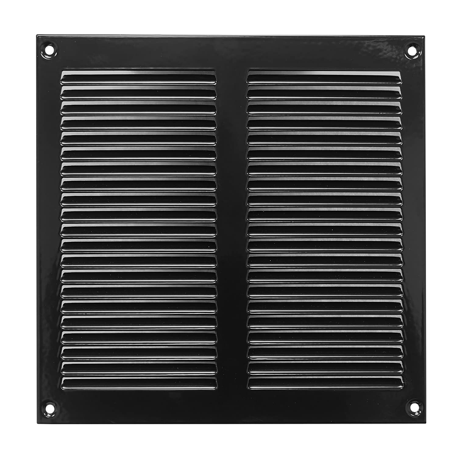200x200mm / 8x8 inch Black Metal Ventilation Grille with Flyscreen - Air Vent Cover