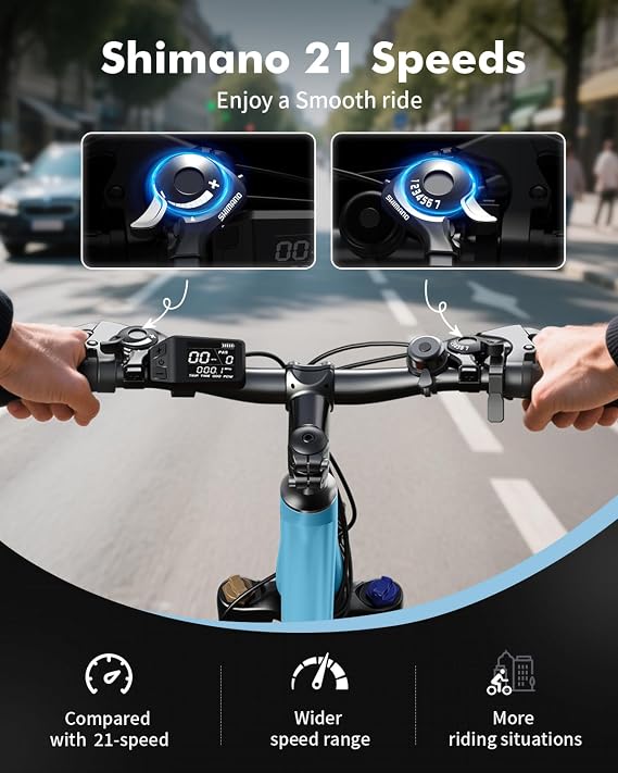 Qlife Racer Electric Bike for Adults - 21-Speed Mountain Lightweight Ebike with Peak 1000W Brushless Motor,48V 375Wh Removable Battery,26X2.1 Tire Step Over E-MTB,Up to 40 Miles Range